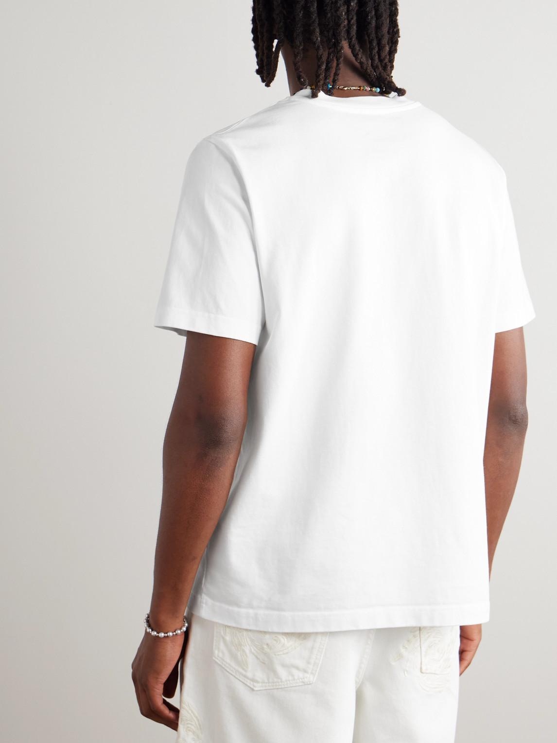 CASABLANCA Cotton Crew Neck T-shirt With Graphic Print In White Product Image