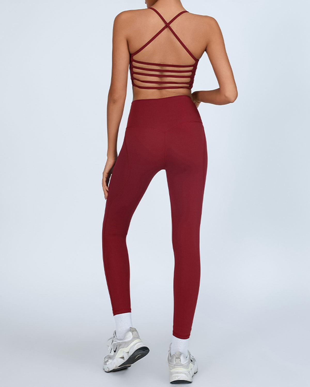 Red High Stretch Yoga Leggings Product Image