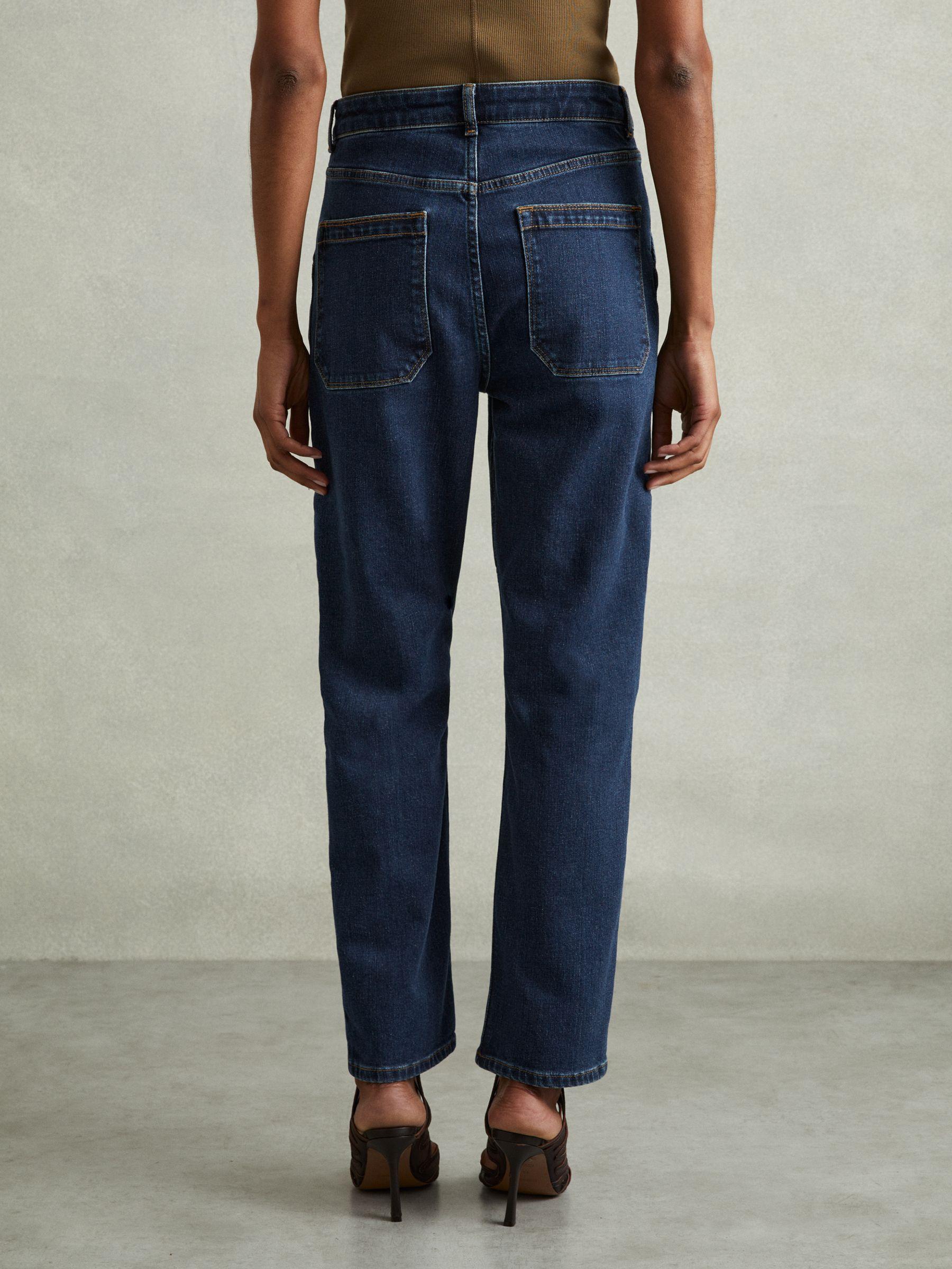 Garment Dyed Utility Tapered Jeans in Dark Blue Product Image