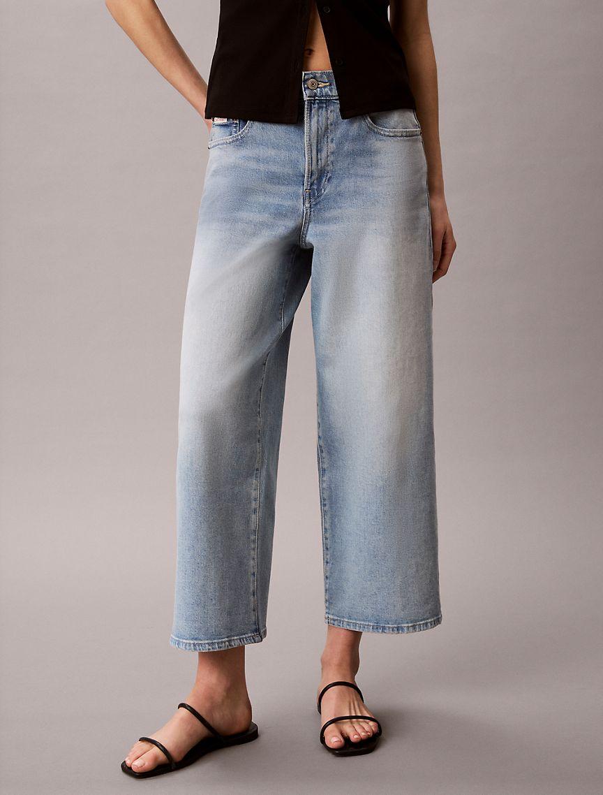 Cropped Wide Leg Jeans Product Image