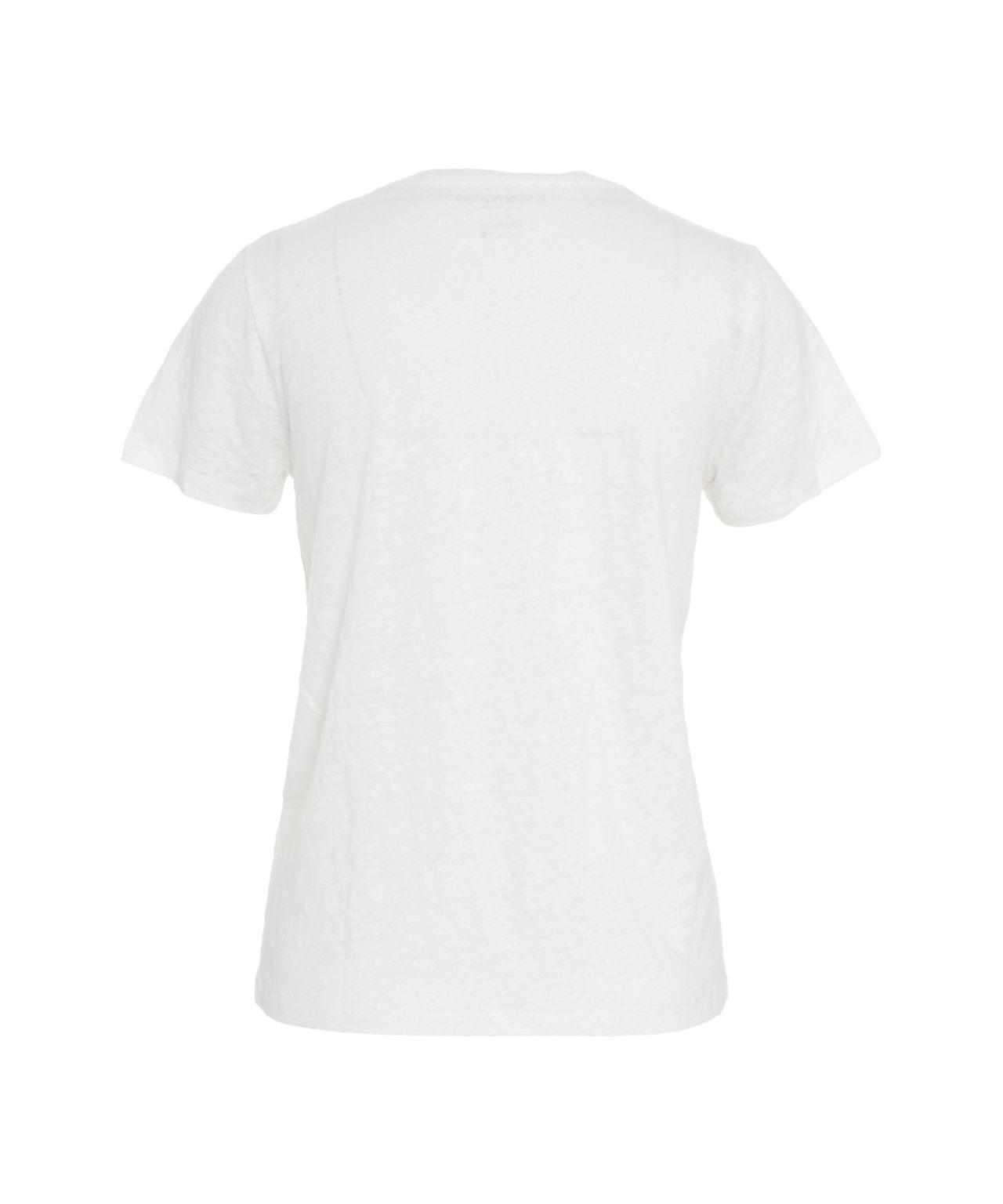 Linen T-shirt with V-neck Product Image