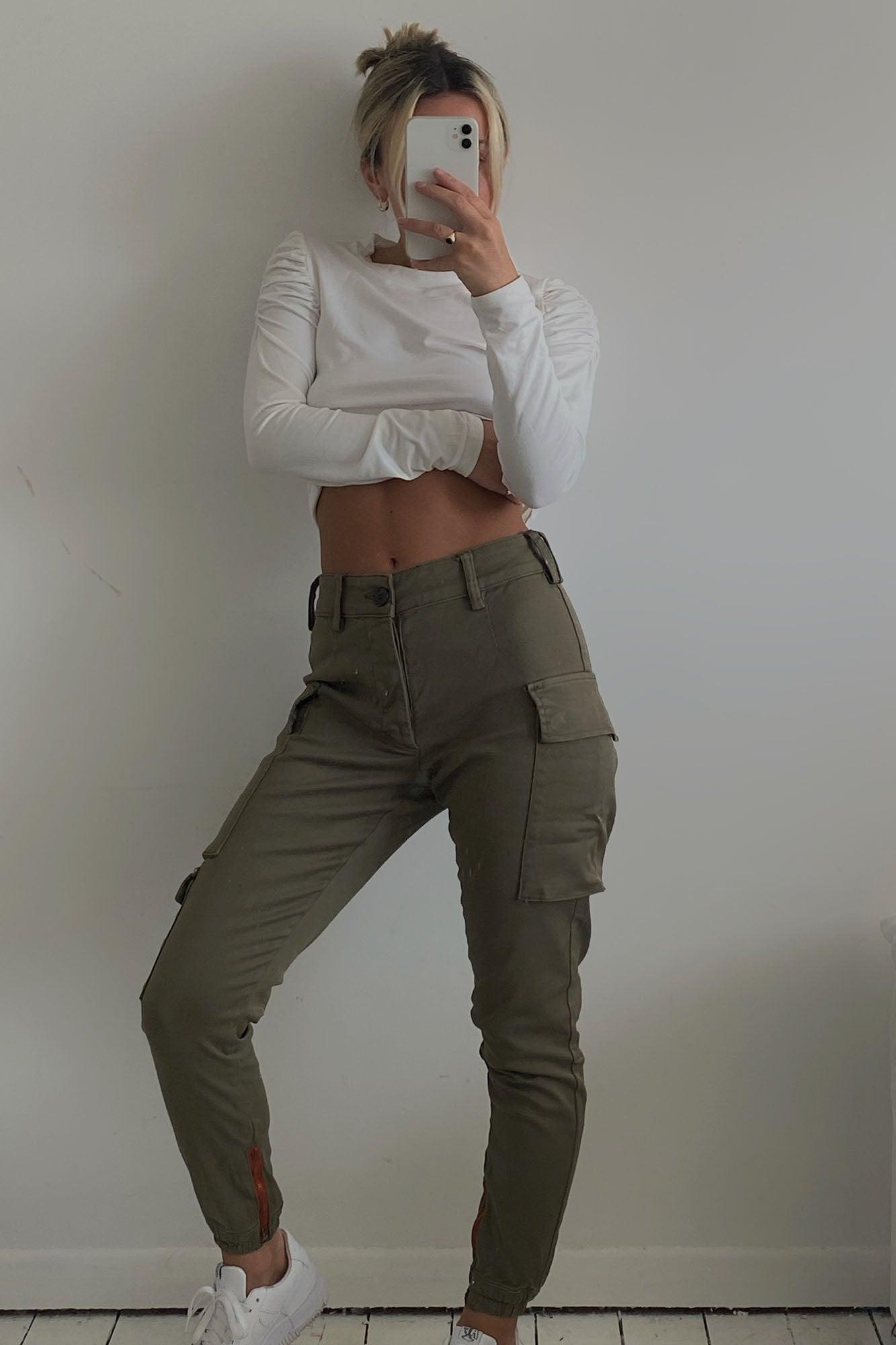 Kalley Cargo Pants - Olive Product Image