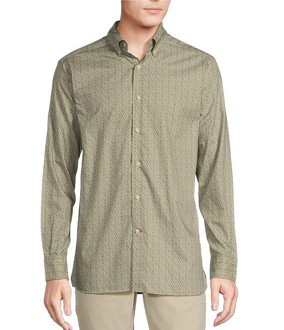 Cremieux Blue Label Twill Tile Print Long Sleeve Woven Shirt Product Image