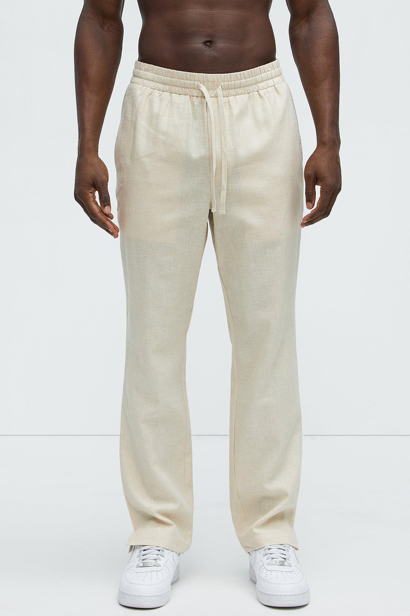 Bahamas Linen Slim Pull On Pants - Khaki Product Image