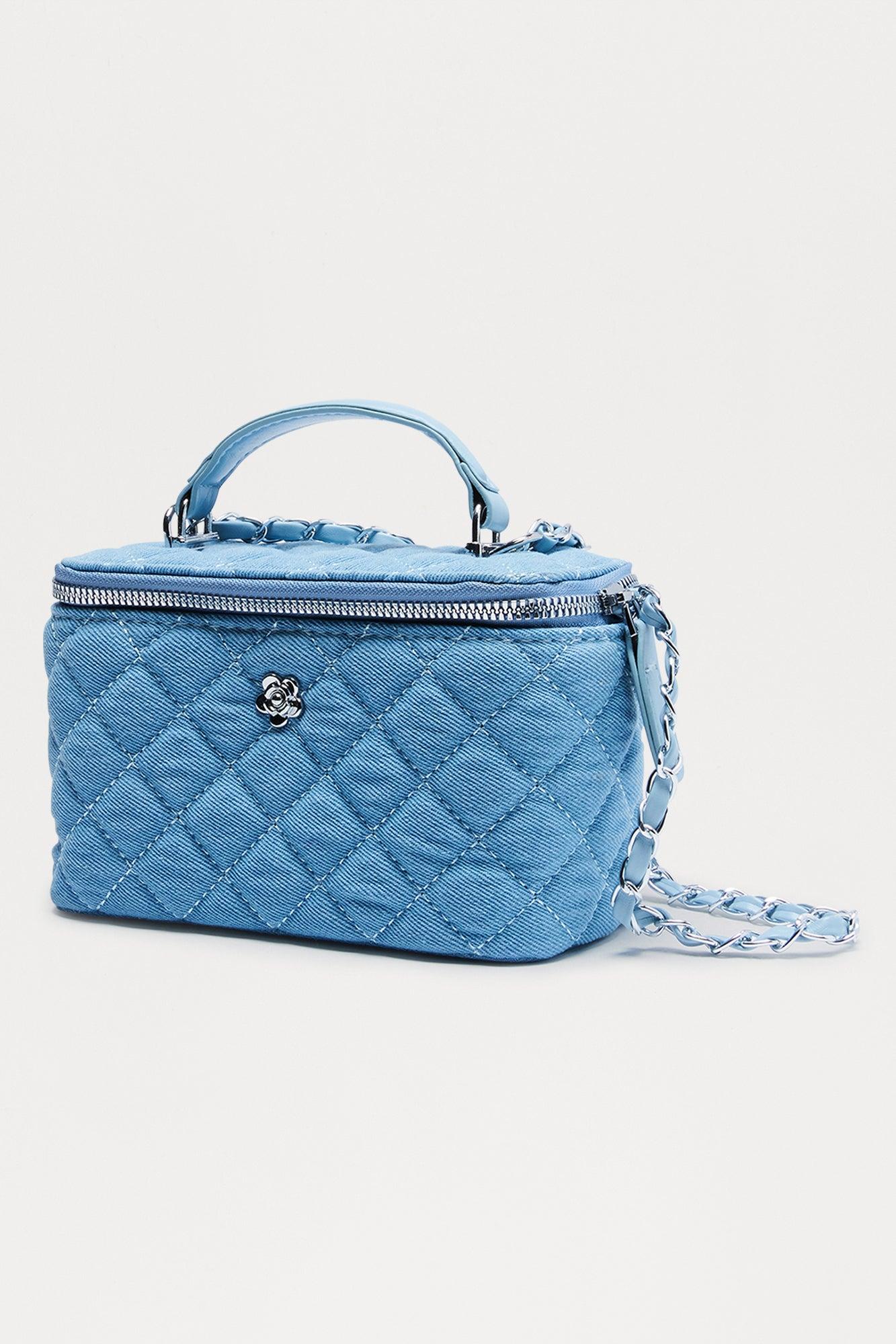 Sweet Stitch Quilted Denim Crossbody Handbag - Denim Female Product Image