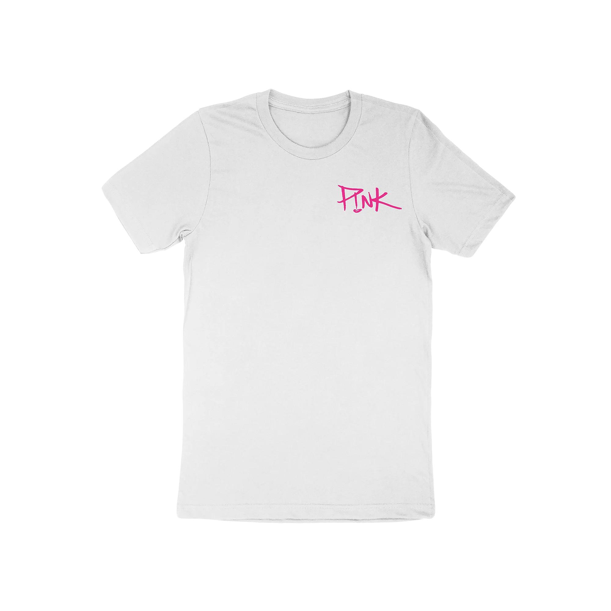 Men's Pink Tee, Size: Small, White Product Image