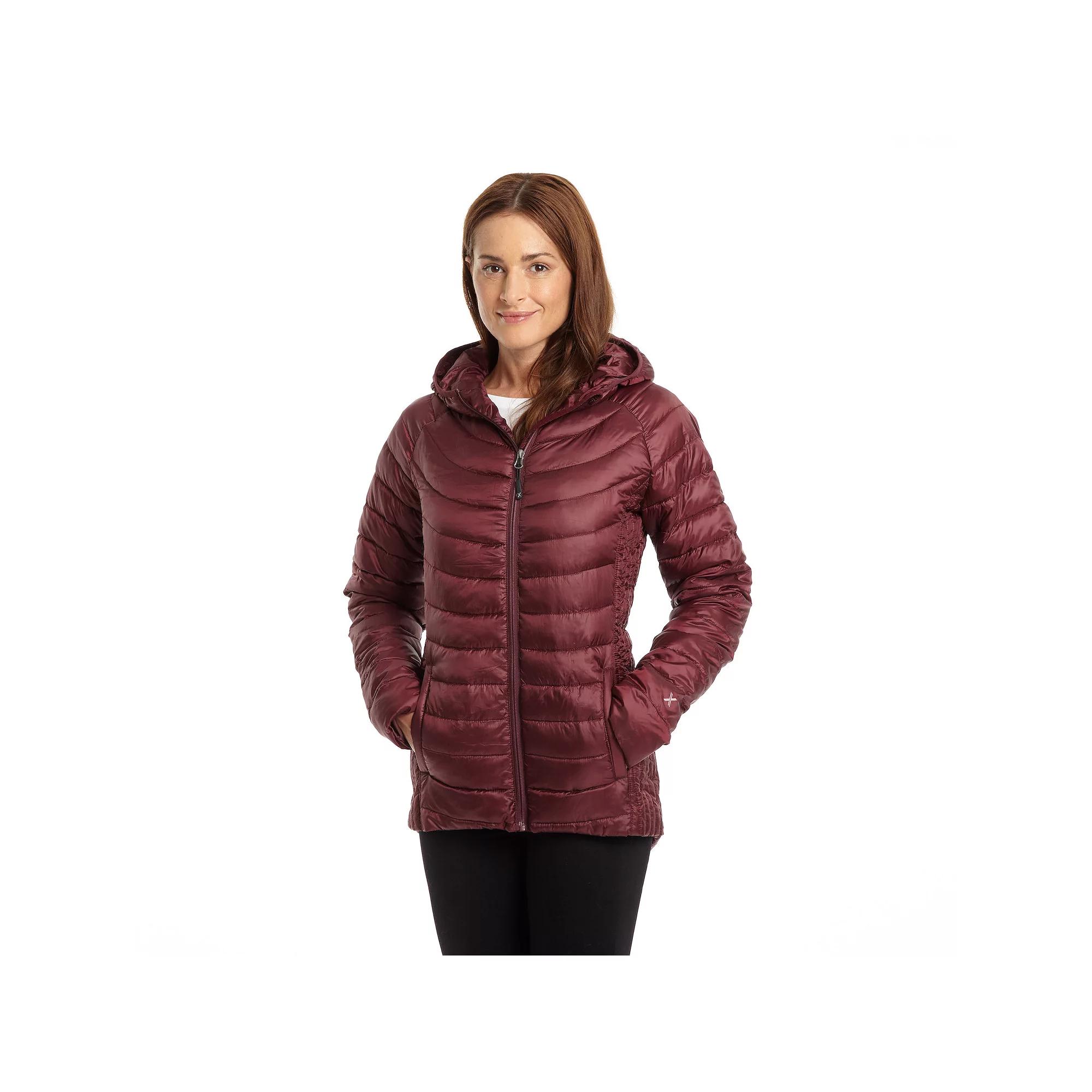 Plus Size Excelled Hooded Featherweight Puffer Jacket, Women's, Size: 2XL, Red Product Image