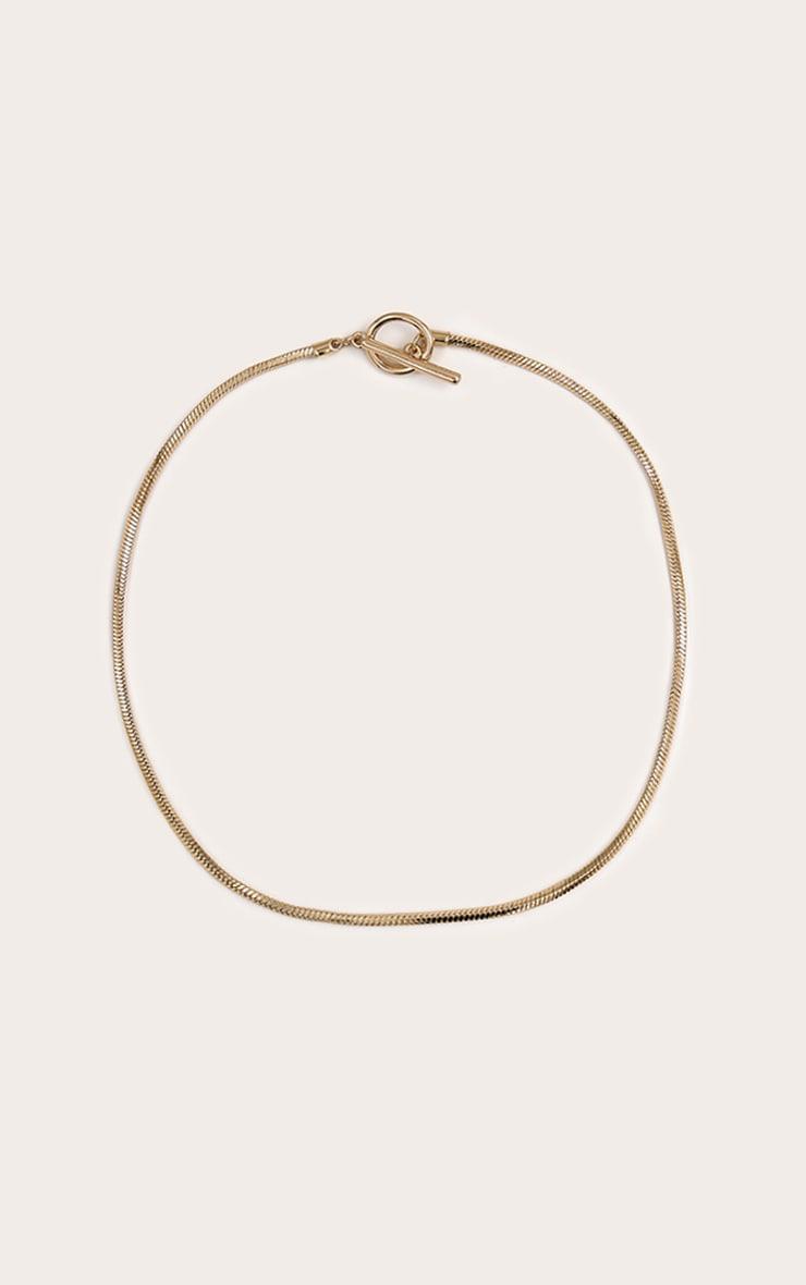 Gold Snake Chain T Bar Bracelet Product Image