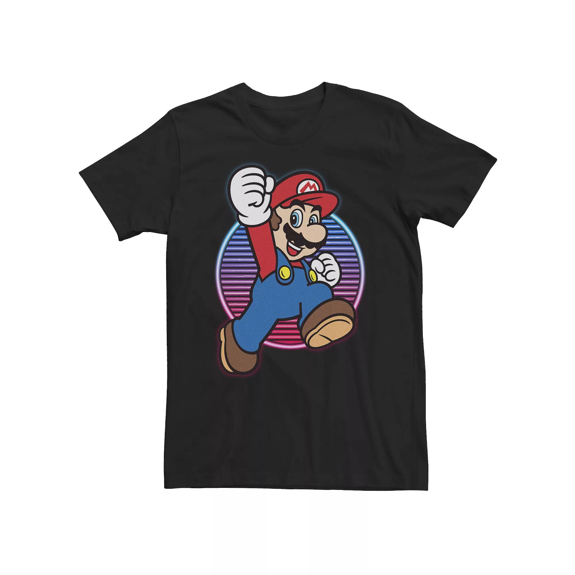 Big & Tall Nintendo Super Mario Neon Power Jump Hero Tee, Men's,  Product Image