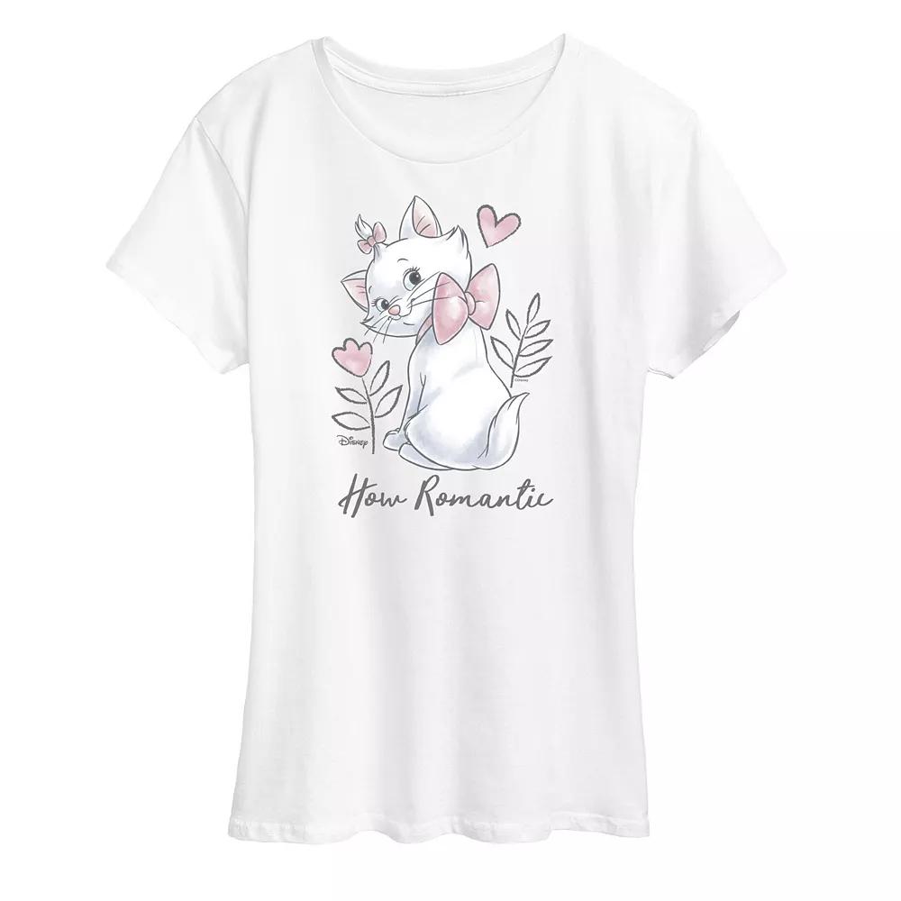 Disney's The Aristocats Women's Romantic Graphic Tee, Girl's, Size: Medium, White Product Image