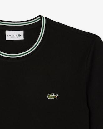 Men's Regular Fit Ribbed Collar Cotton T-Shirt Product Image