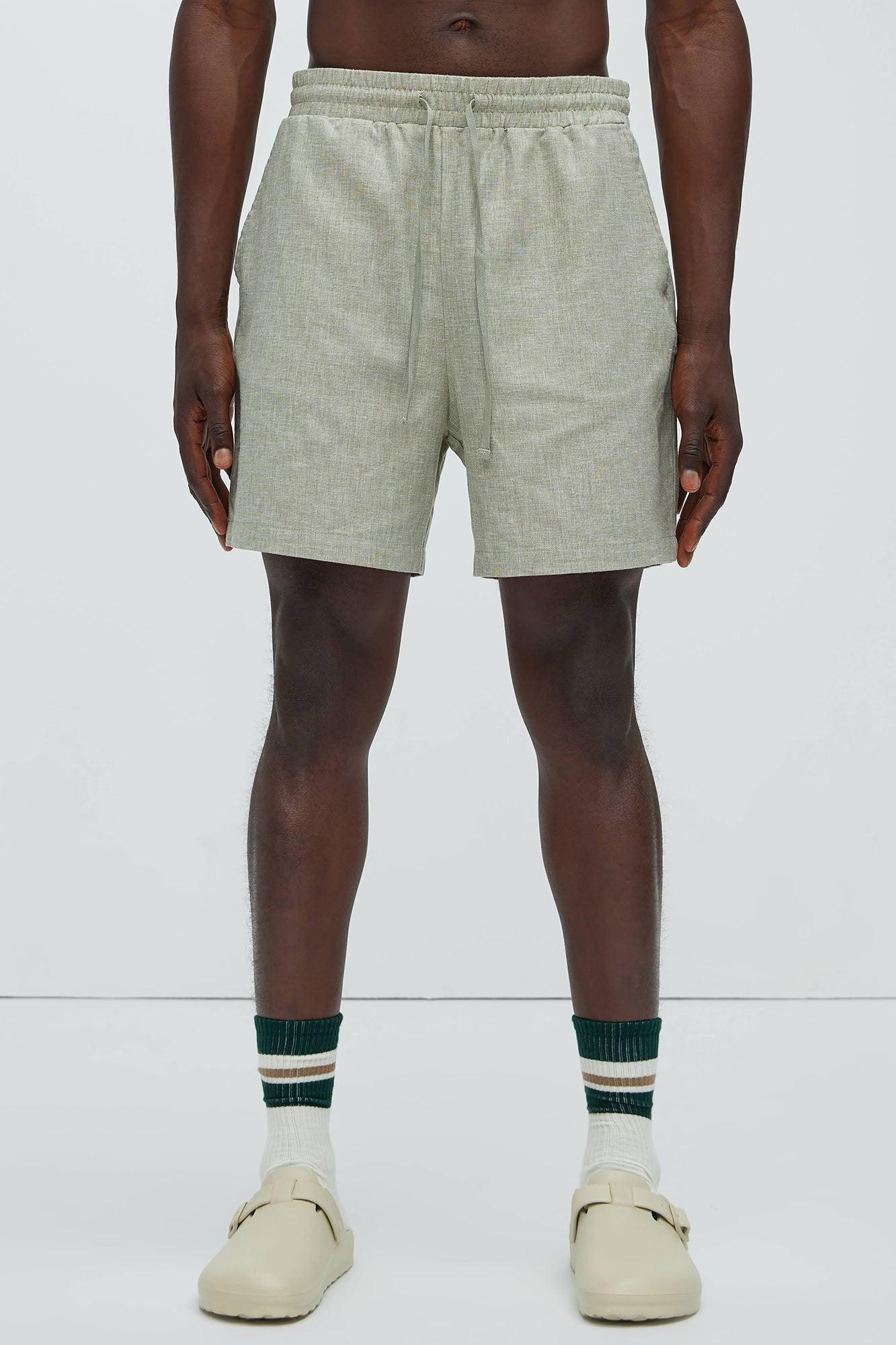 Bahamas Linen Shorts - Green Product Image