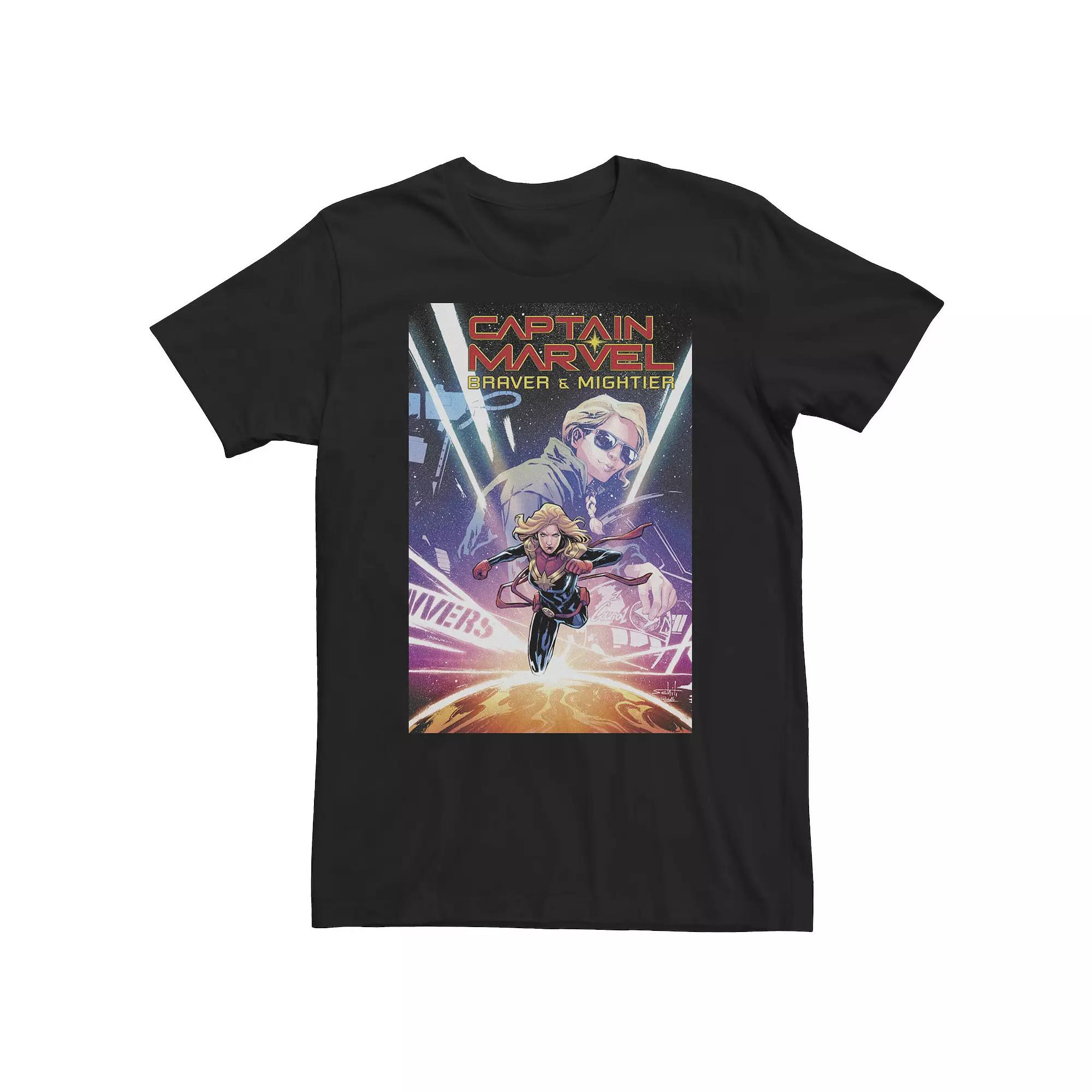 Big & Tall Marvel Comixology Captain Marvel Braver & Mightier Comic Tee, Men's,  Product Image