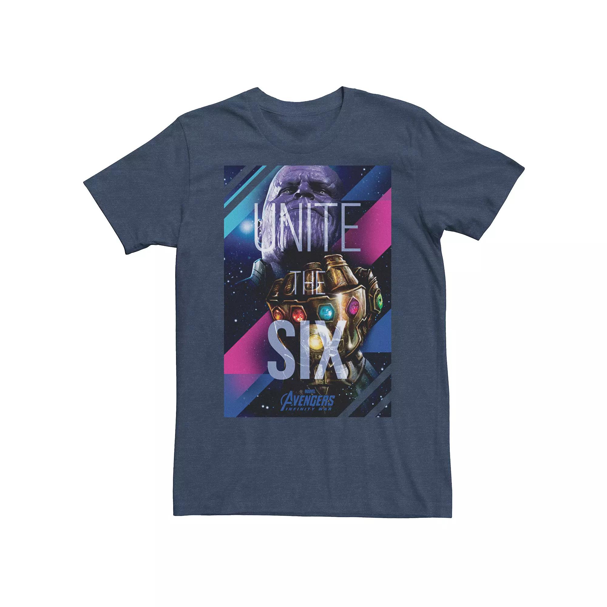 Men's Marvel Avengers Infinity War Thanos Unite Them Graphic Tee, Size: Large, Navy Grey Product Image