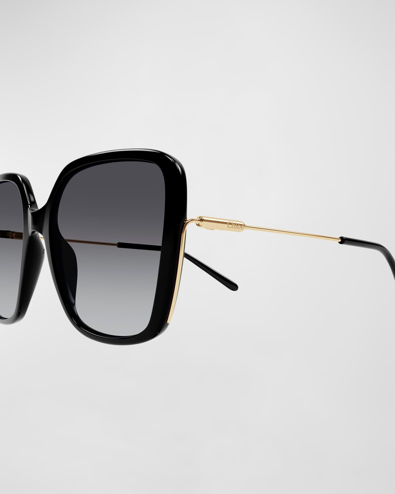 Square Acetate and Metal Sunglasses Product Image