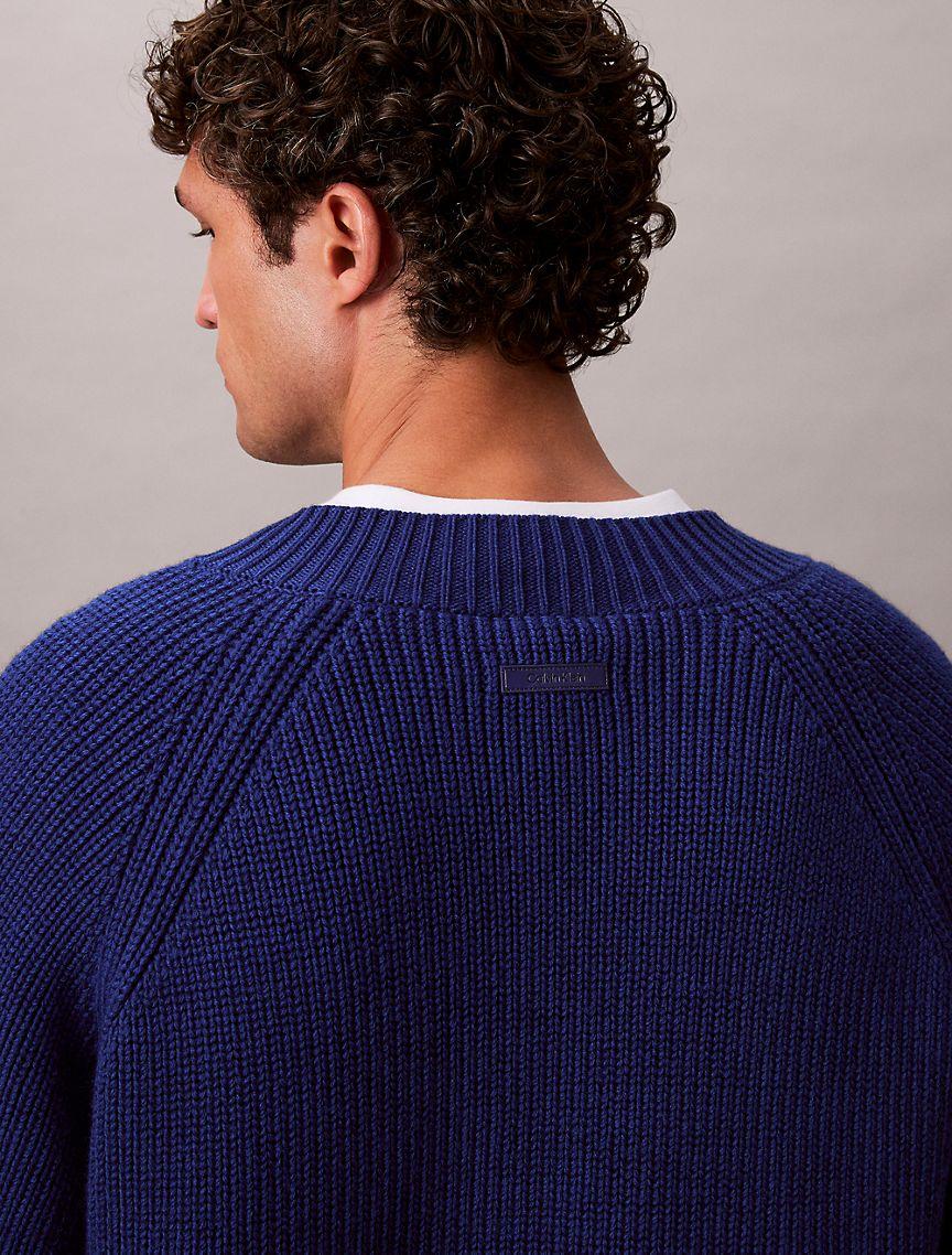Merino Wool Blend Relaxed V-Neck Sweater Product Image