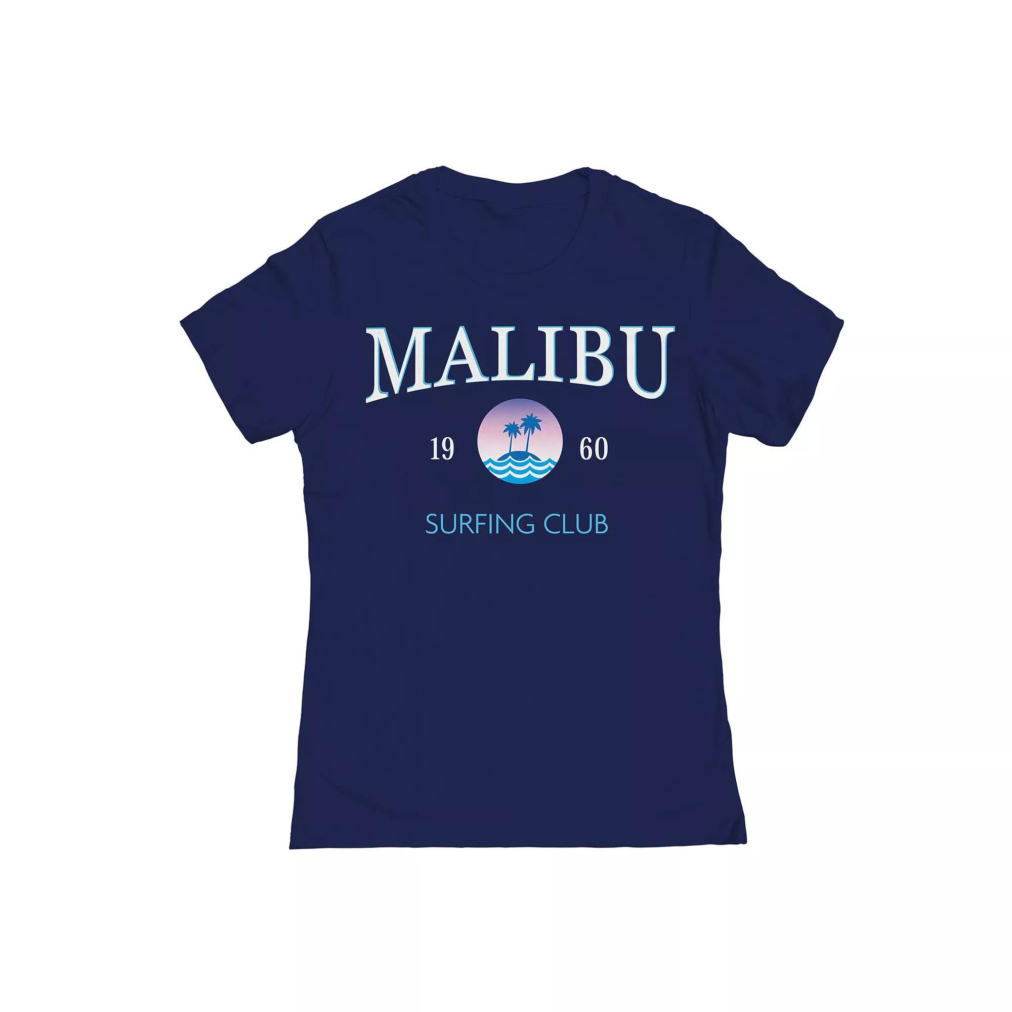 Junior's Malibu Surfing Club Womens Graphic Tee, Girl's, Size: XL, Blue Product Image