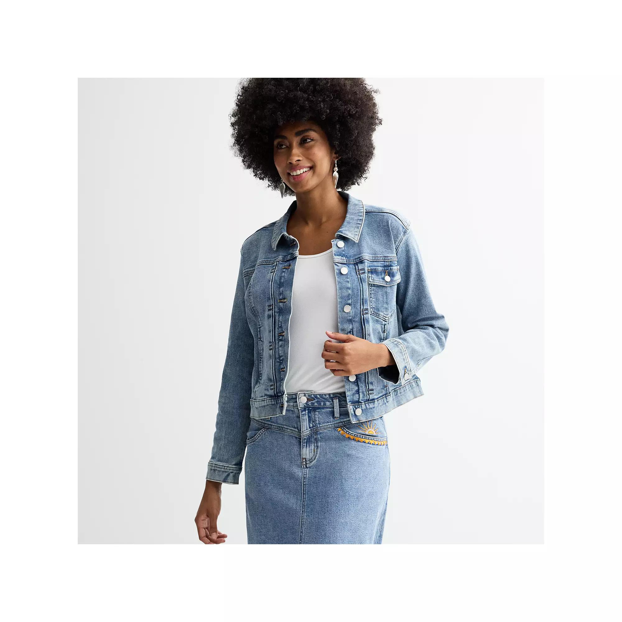 Women's Sonoma Community™ Brooklyn Dolly Denim Jacket, Size: Medium, Medium Blue Product Image