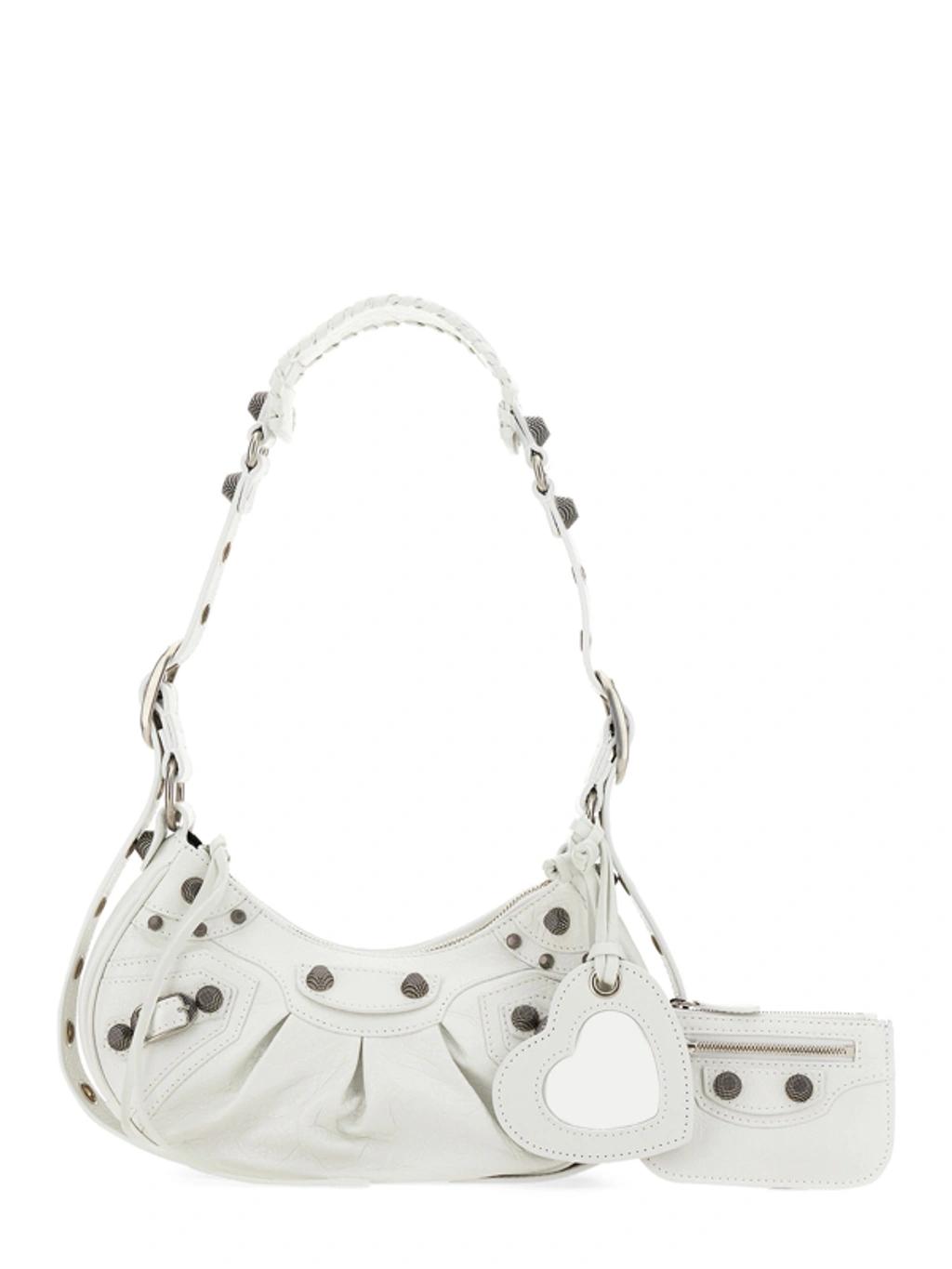 BALENCIAGA Le Cagole Xs Leather Shoulder Bag In Blue Product Image