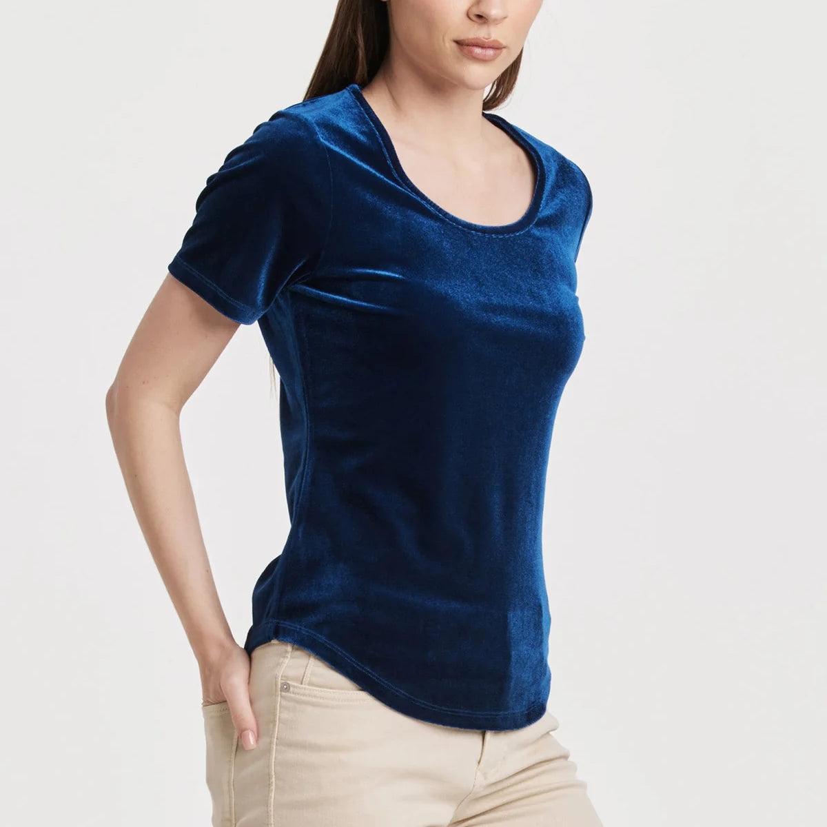 Aimee Scoop Neck Velvet Top Product Image