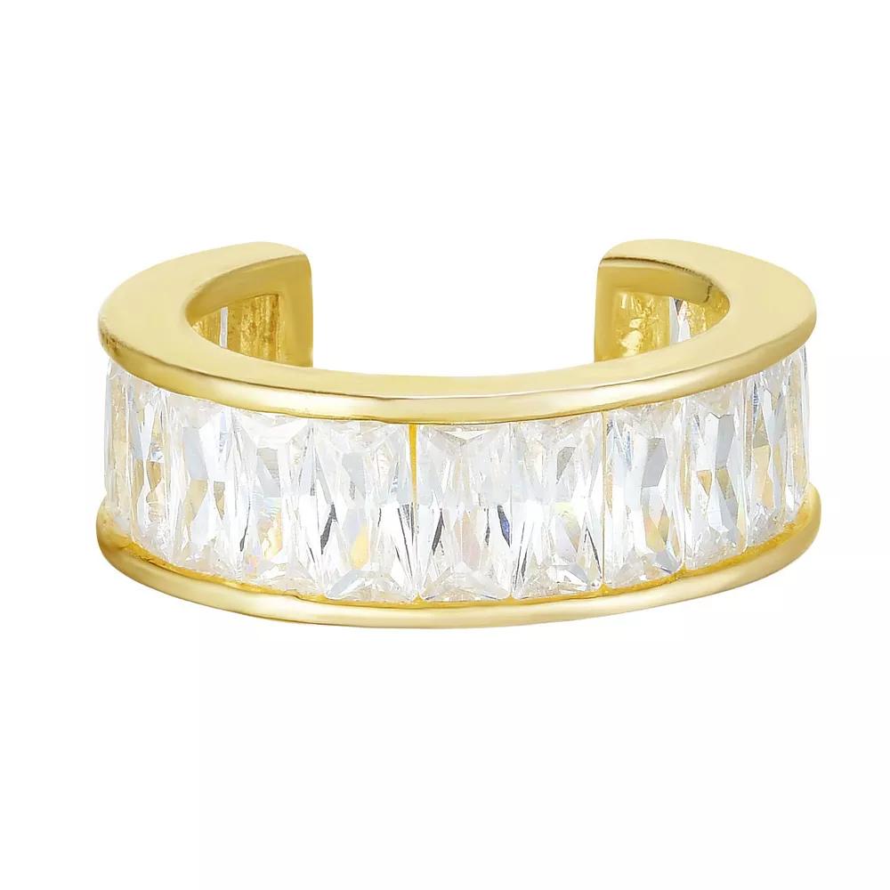 Sunkissed Sterling 14k Gold Over Silver Channel Set Cubic Zirconia Ear Cuff, Women's, Gold Tone Product Image