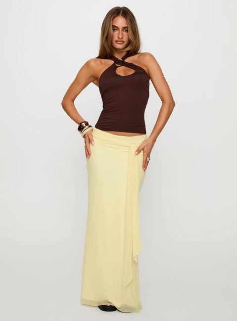Caviar Tie Maxi Skirt Lemon Product Image