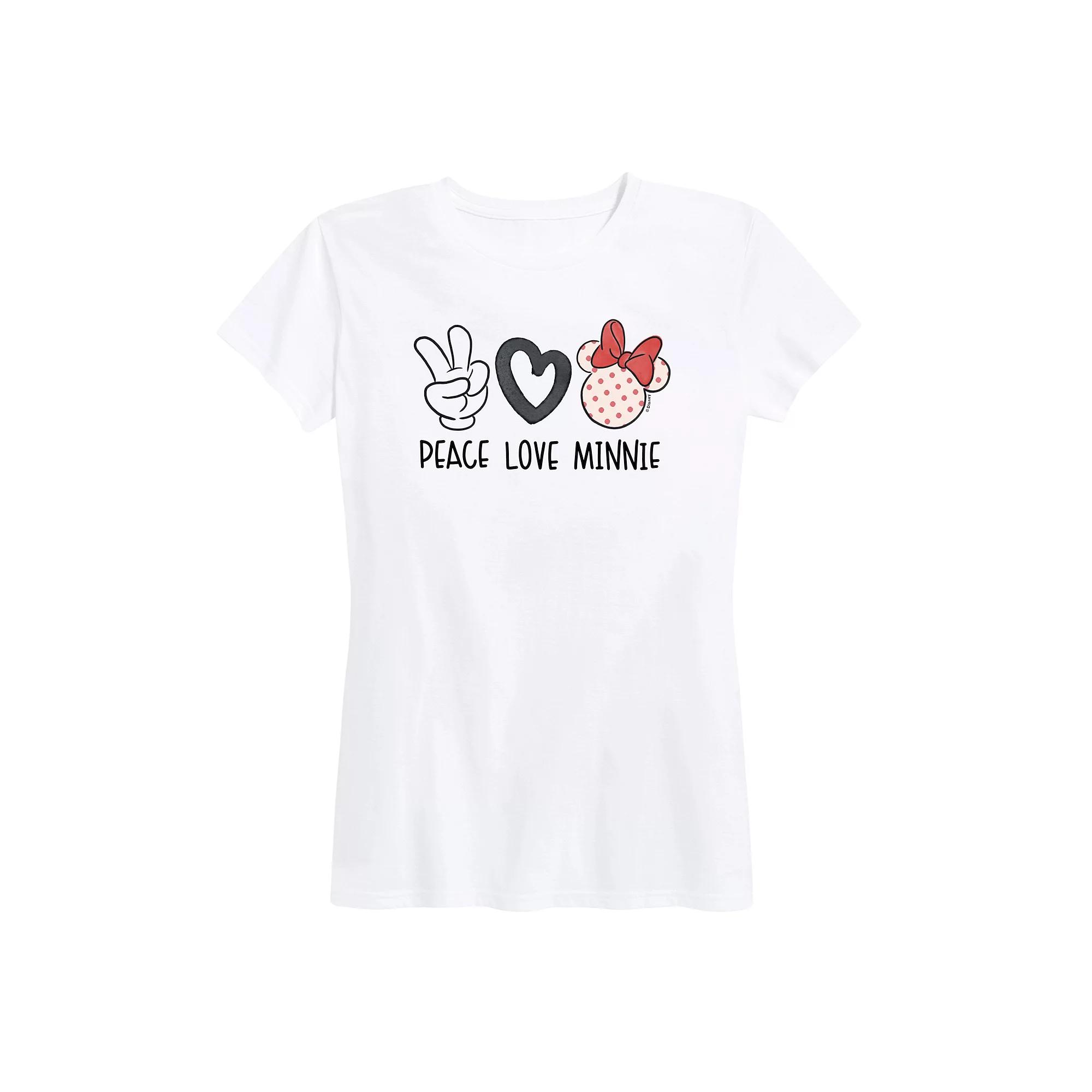 Disney's Minnie Mouse Women's Peace Love Graphic Tee,  Product Image