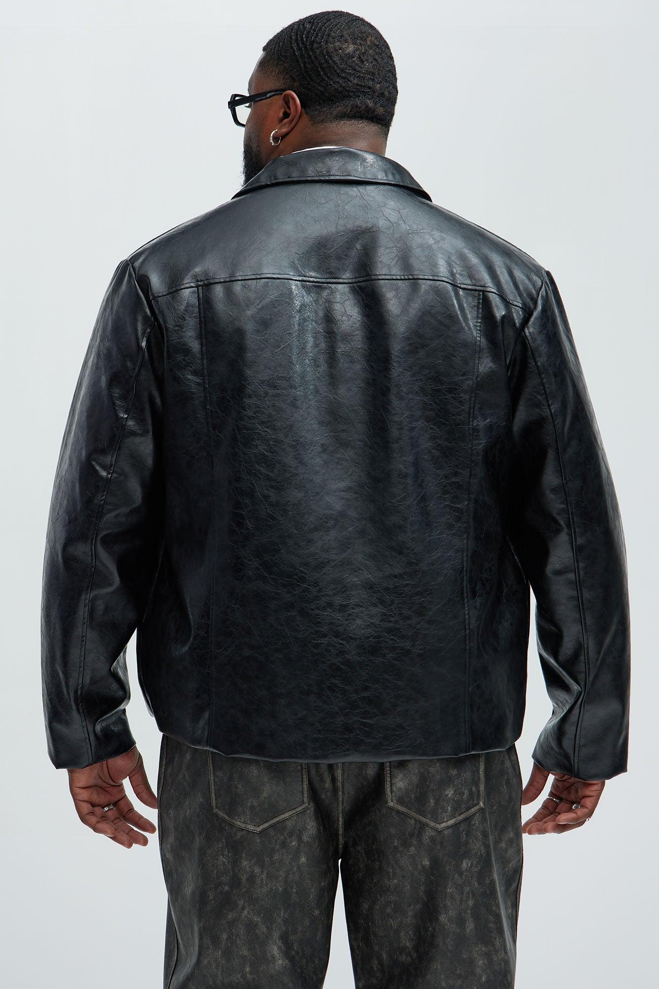 Mitchell Faux Leather Jacket - Black Product Image