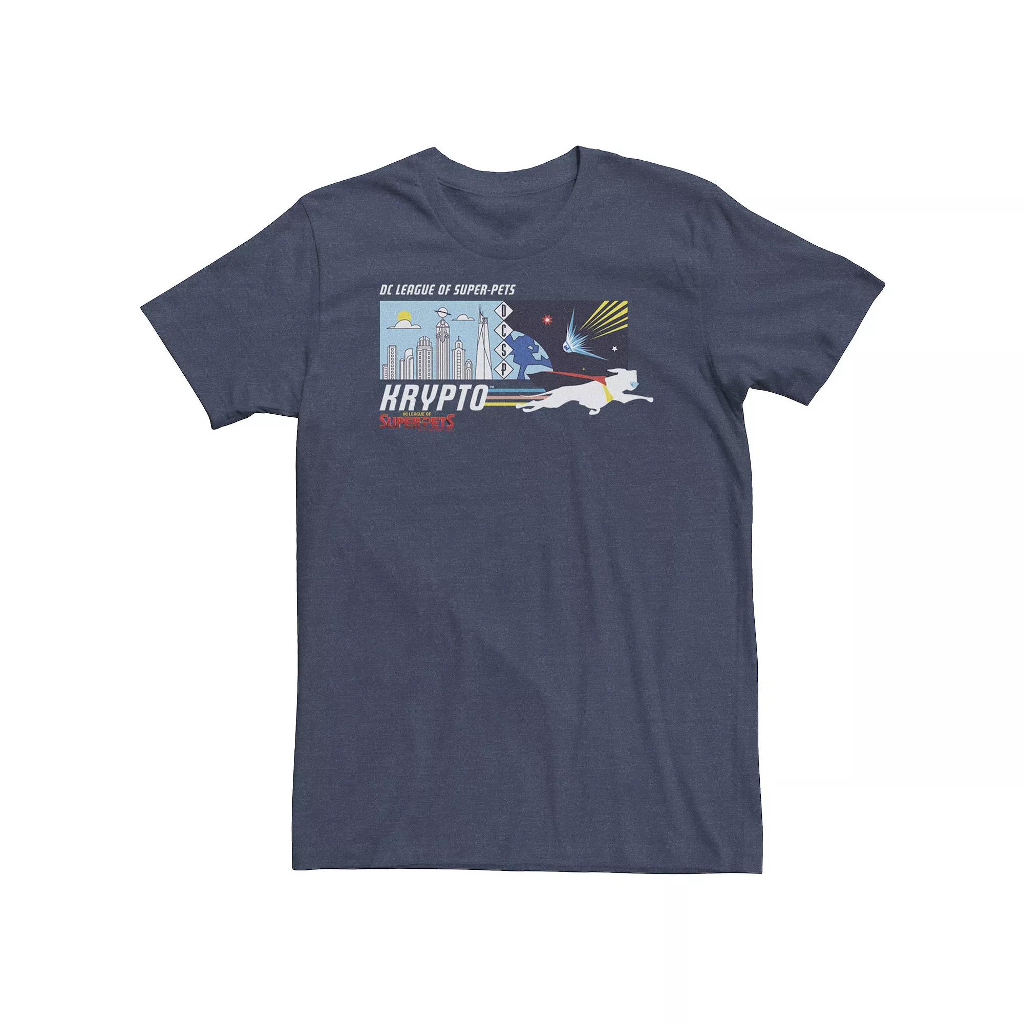 Big & Tall DC Comics Super Pets Krypto Panel Tee, Men's,  Product Image