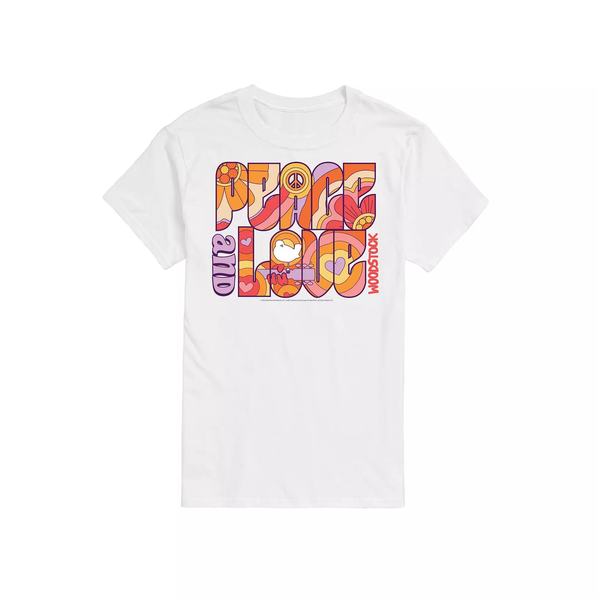 Men's Woodstock Peace And Love Graphic Tee,  Product Image
