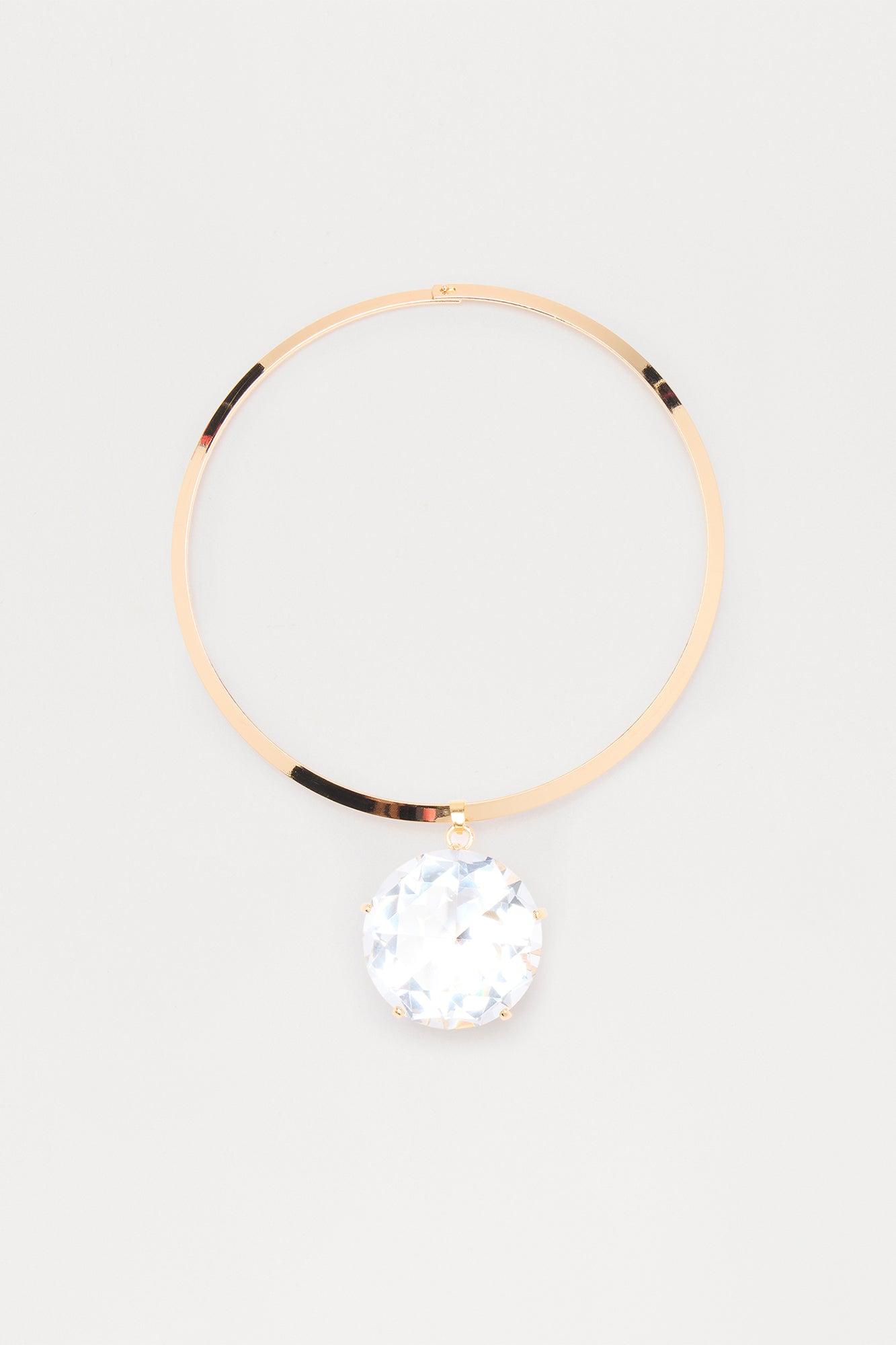 Statement Rock Choker Necklace - Gold Female Product Image