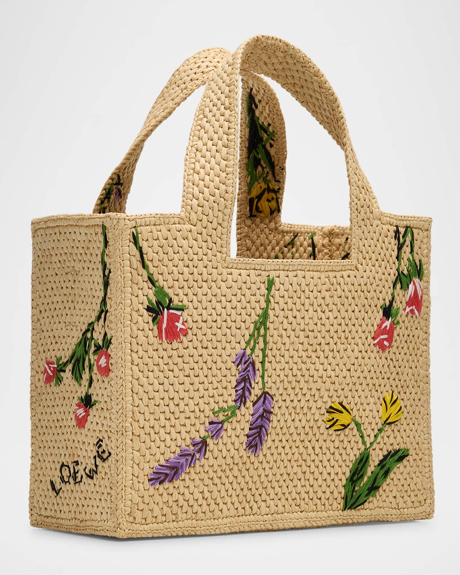 x Paula’s Ibiza Small Flower Tote Bag in Raffia Product Image