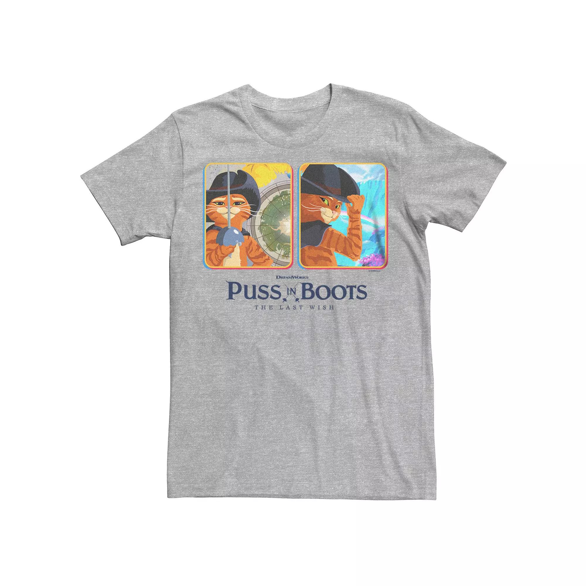 Men's Puss In Boots The Last Wish Tee, Size: XXL, Athletic Grey Product Image