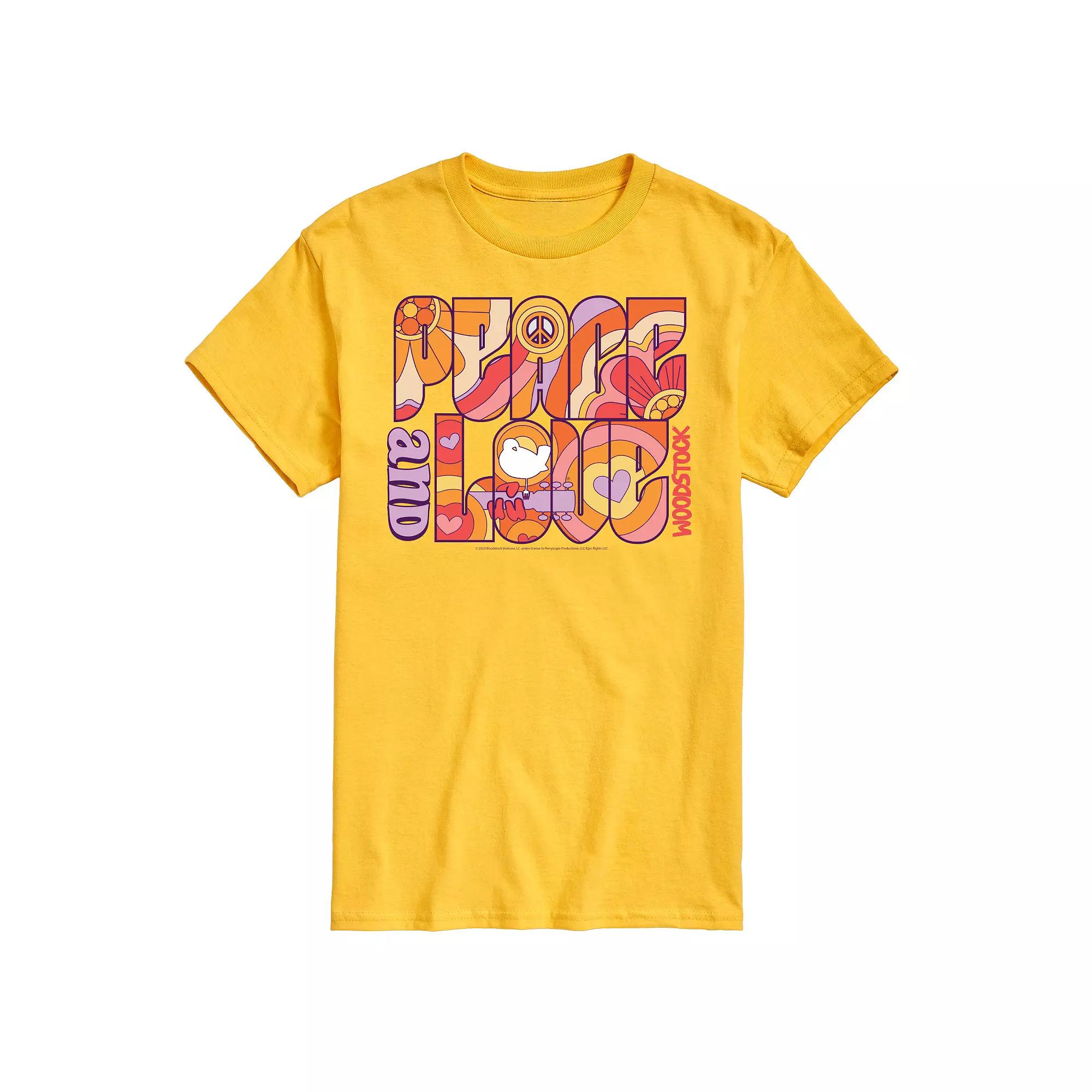 Men's Woodstock Peace And Love Graphic Tee,  Product Image