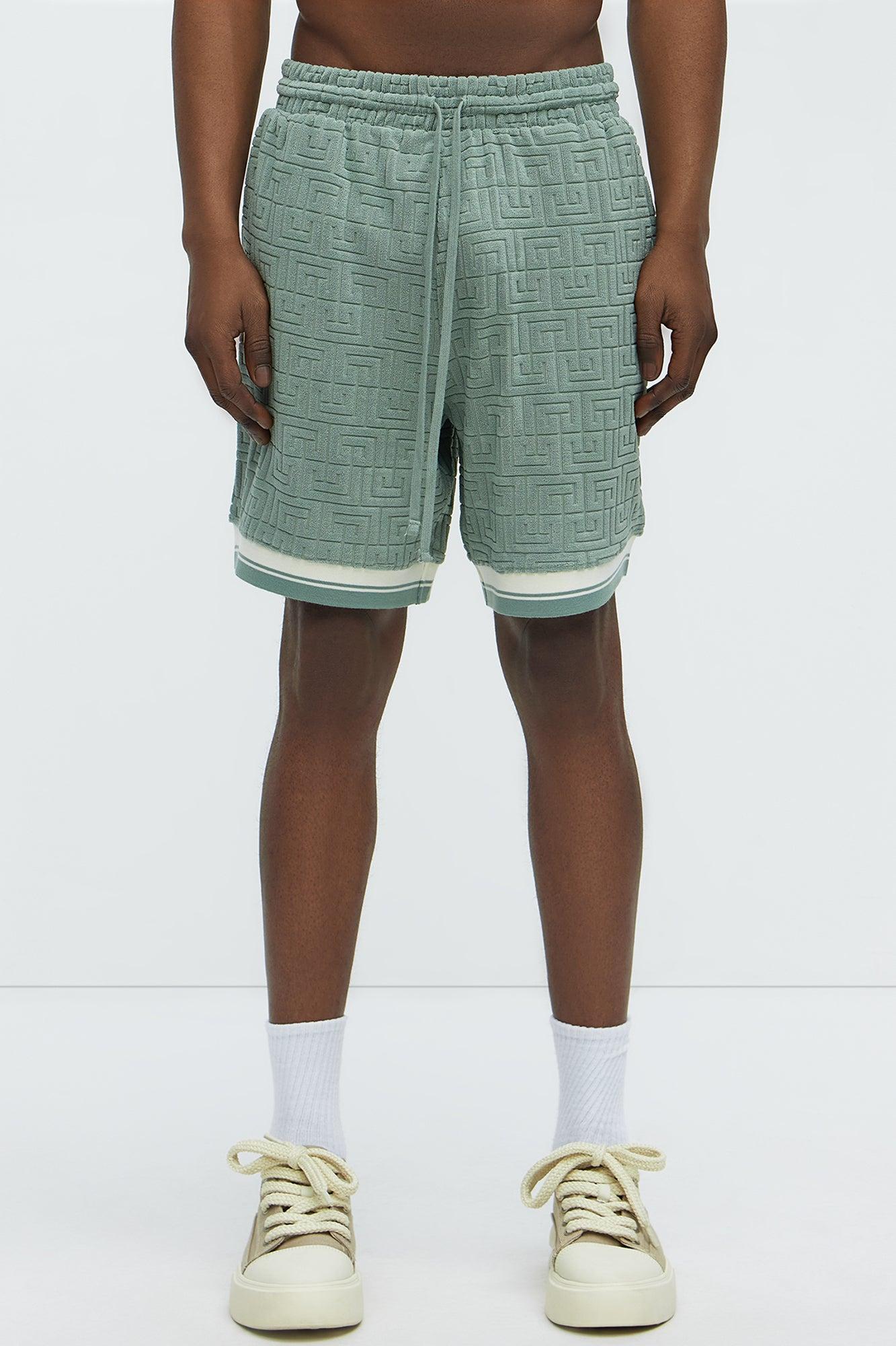 Grecian Textured Shorts - Sage Product Image