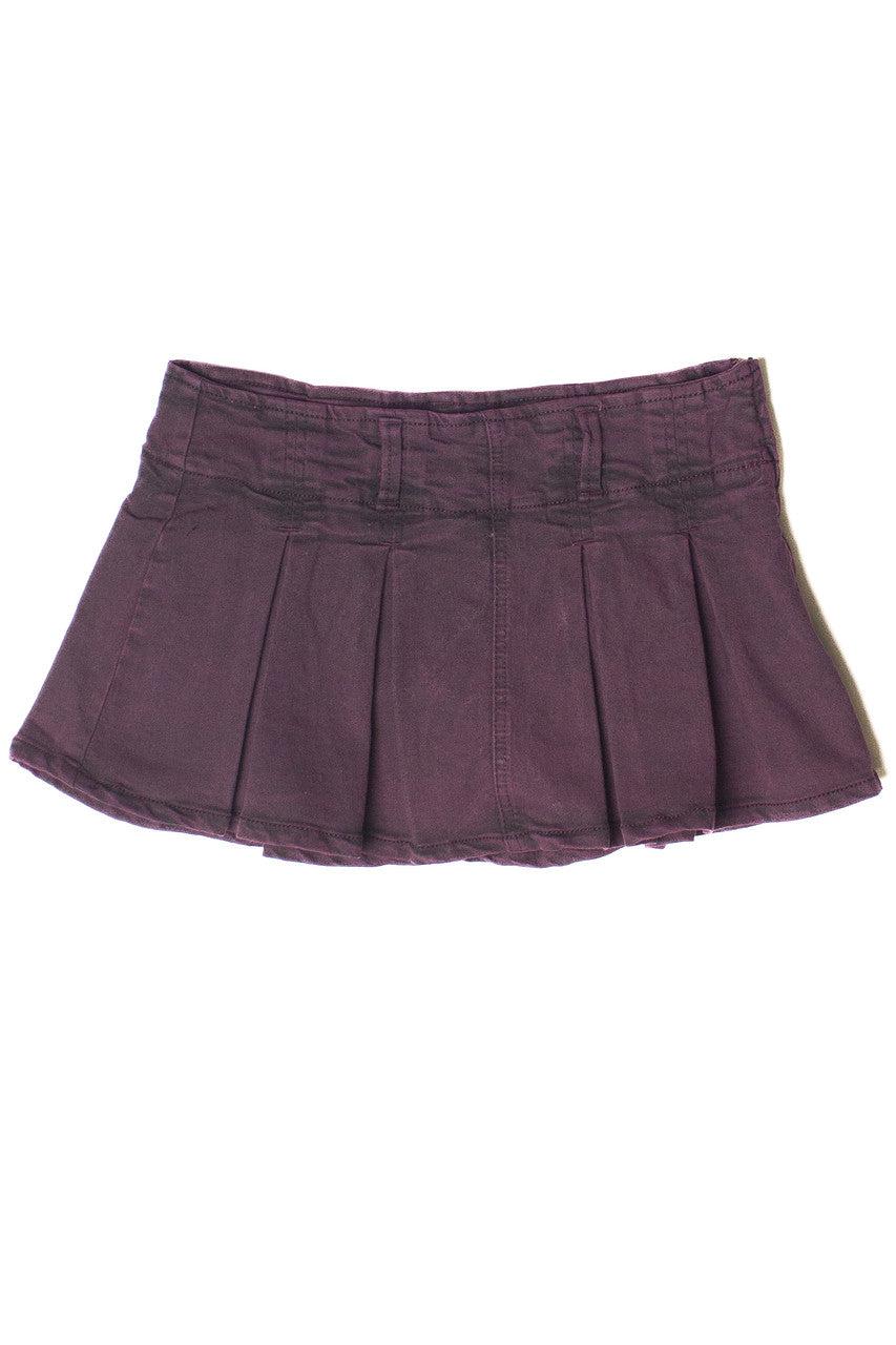 Low Rise Denim Pleated Mini Skort Product Image