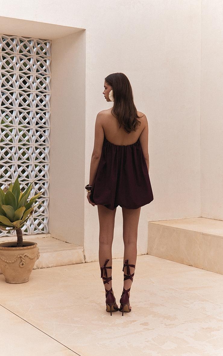 Dark Plum Puffball Romper Product Image