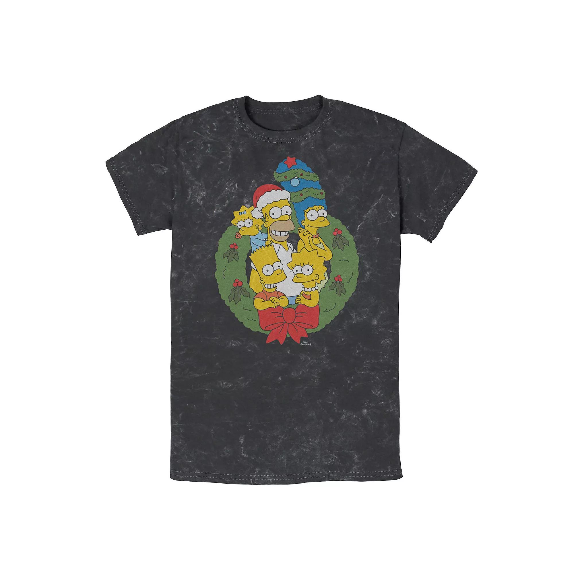 Men's The Simpsons Family Christmas Wreath Tee,  Product Image
