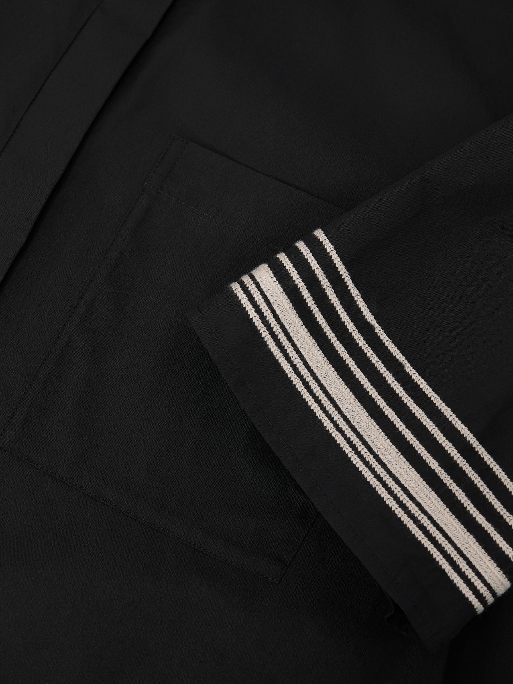 Cotton Stripe-Detail Boxy Shirt in Black/Ivory Product Image
