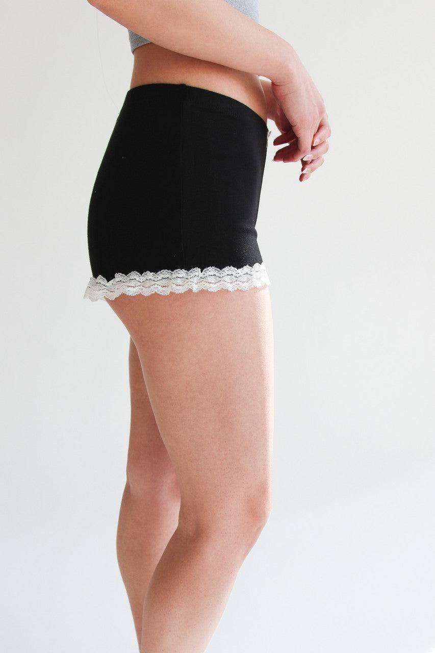 Lace Trim Bow Detail Short Lounge Shorts Product Image