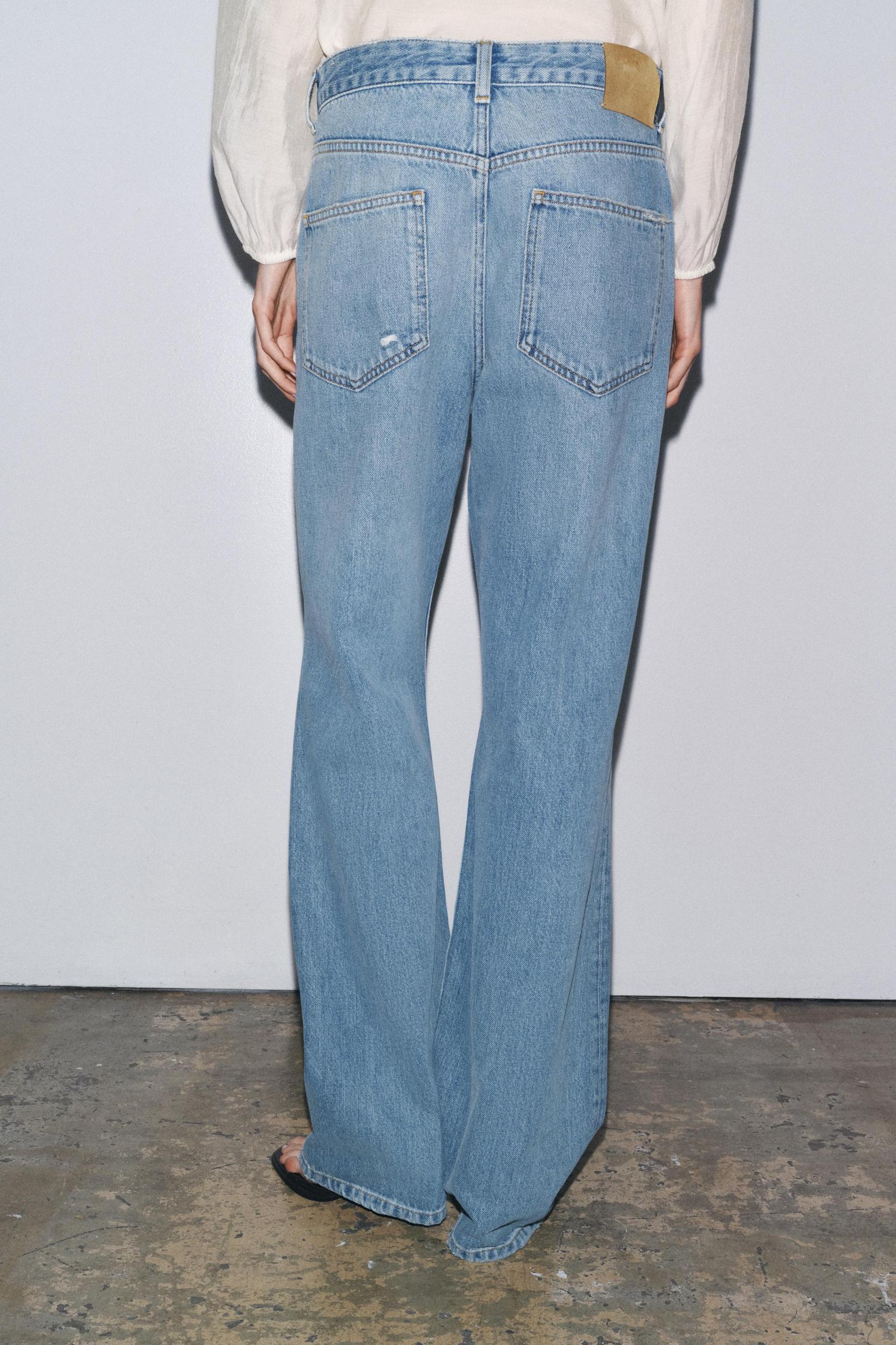 ZW COLLECTION MID-RISE RIPPED STRAIGHT JEANS Product Image