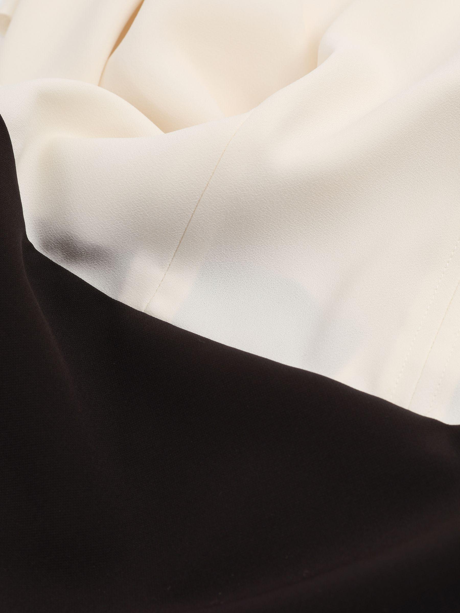 Draped Sleeve Colourblock Mini Dress in Ivory/Black Product Image