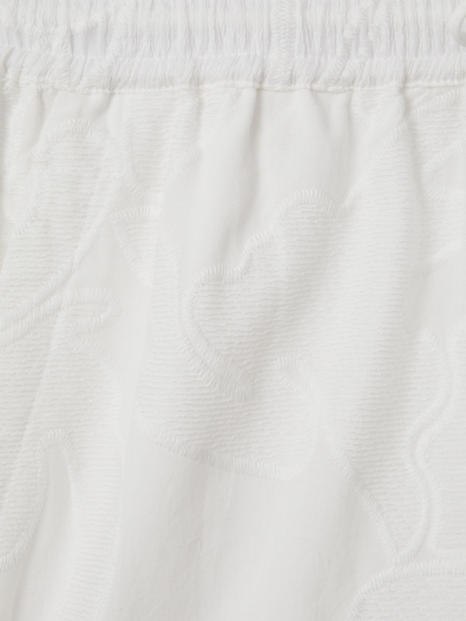 Cotton Embroidered Drawstring Shorts in White Product Image