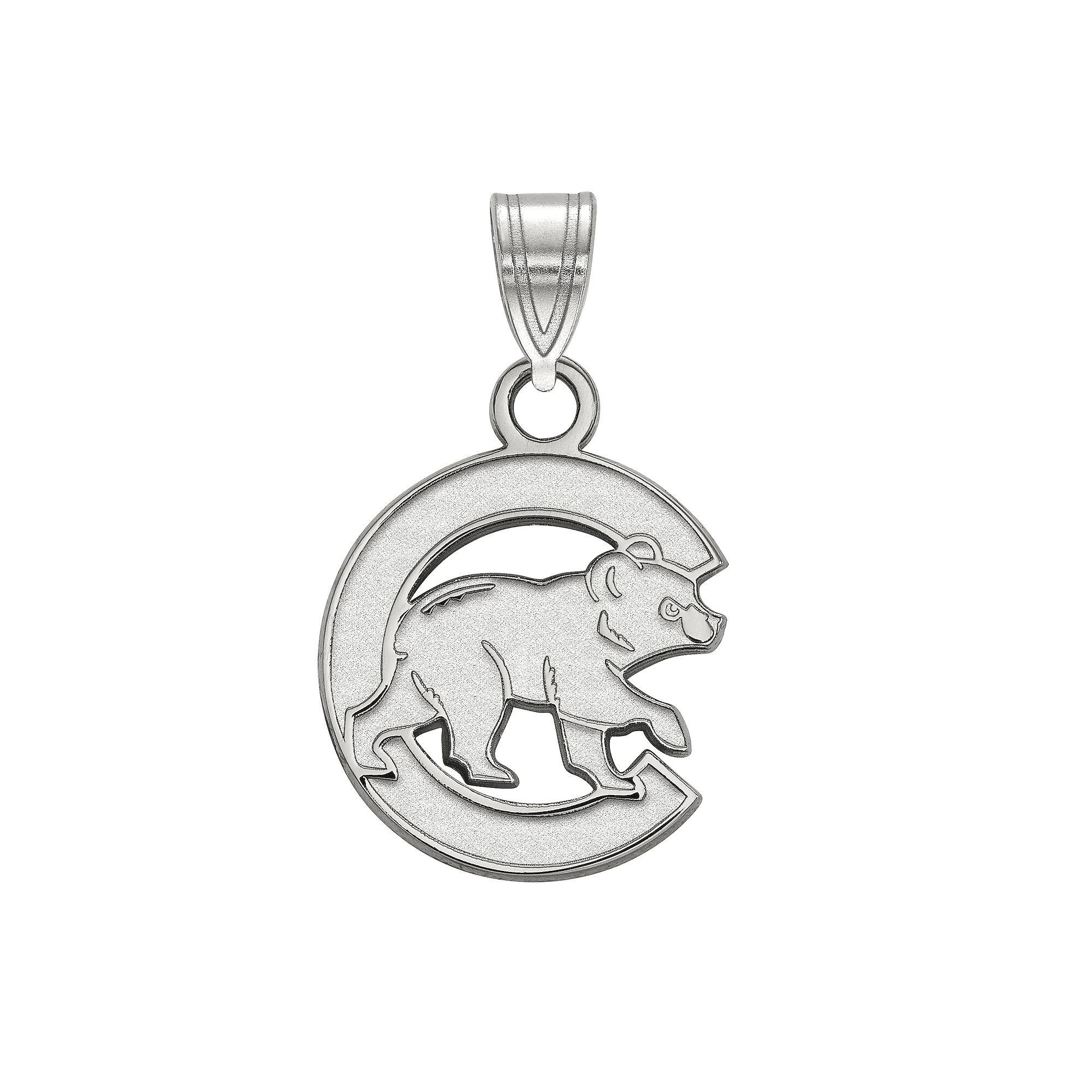 LogoArt Sterling Silver Chicago Cubs Small Walking Bear Pendant, Womens Gold Tone Product Image