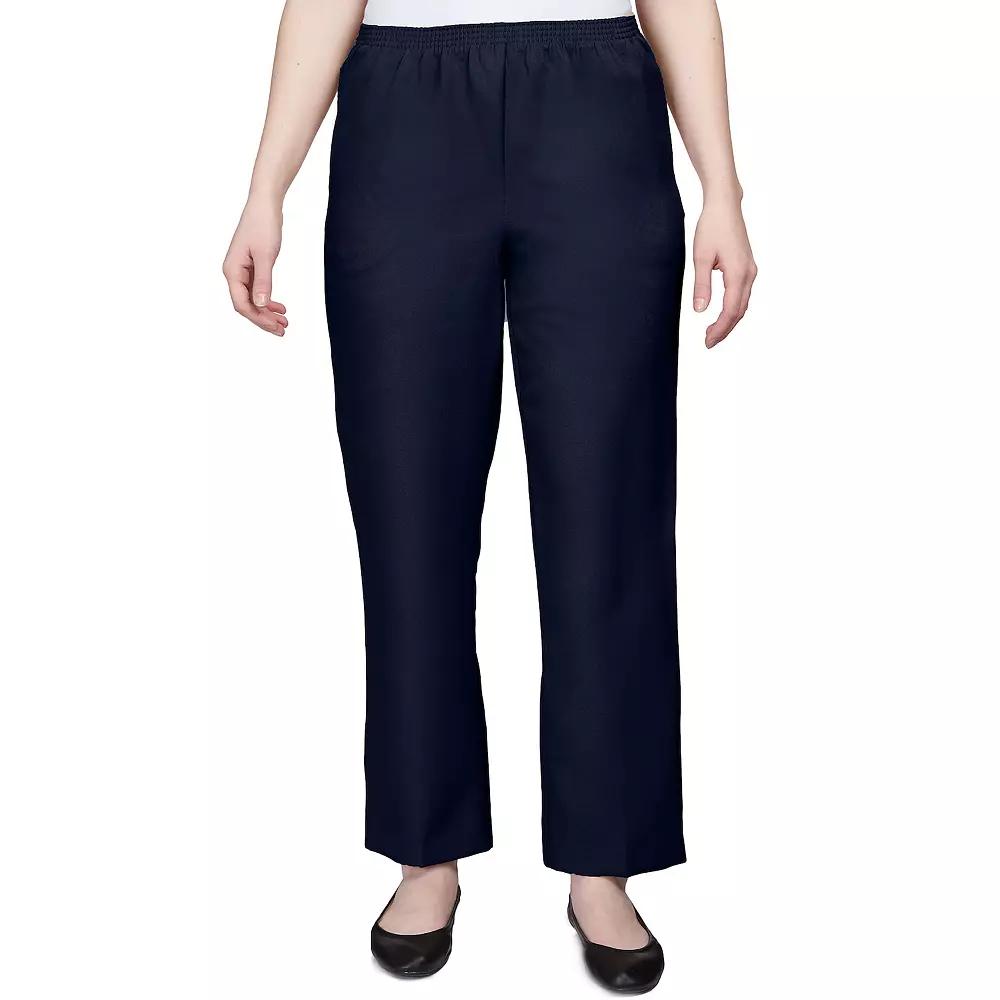 Petite Alfred Dunner Classic Pull-On Straight-Leg Pants, Women's,  Product Image