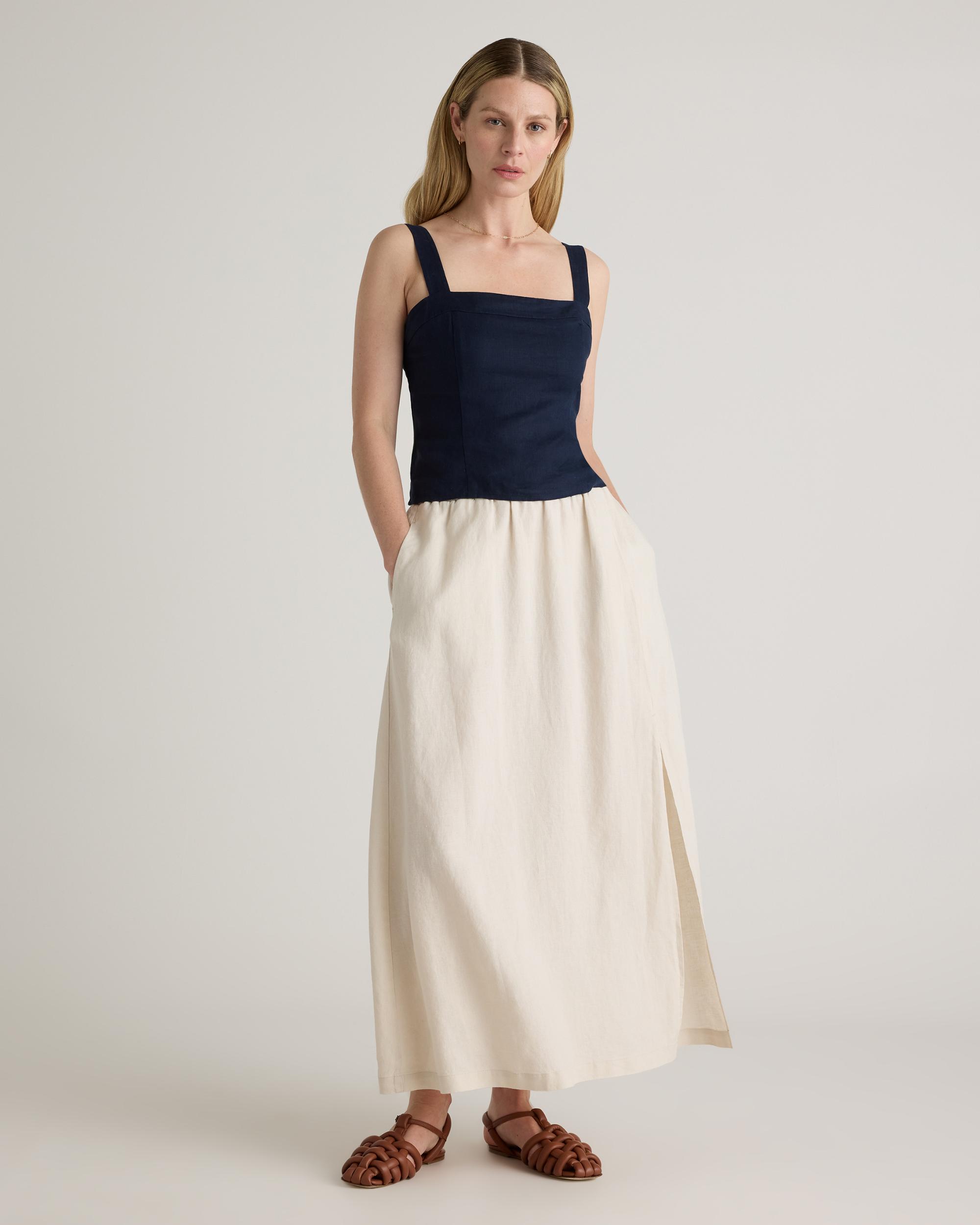 Quince | Women's 100% European Linen Fitted Tank Top Product Image