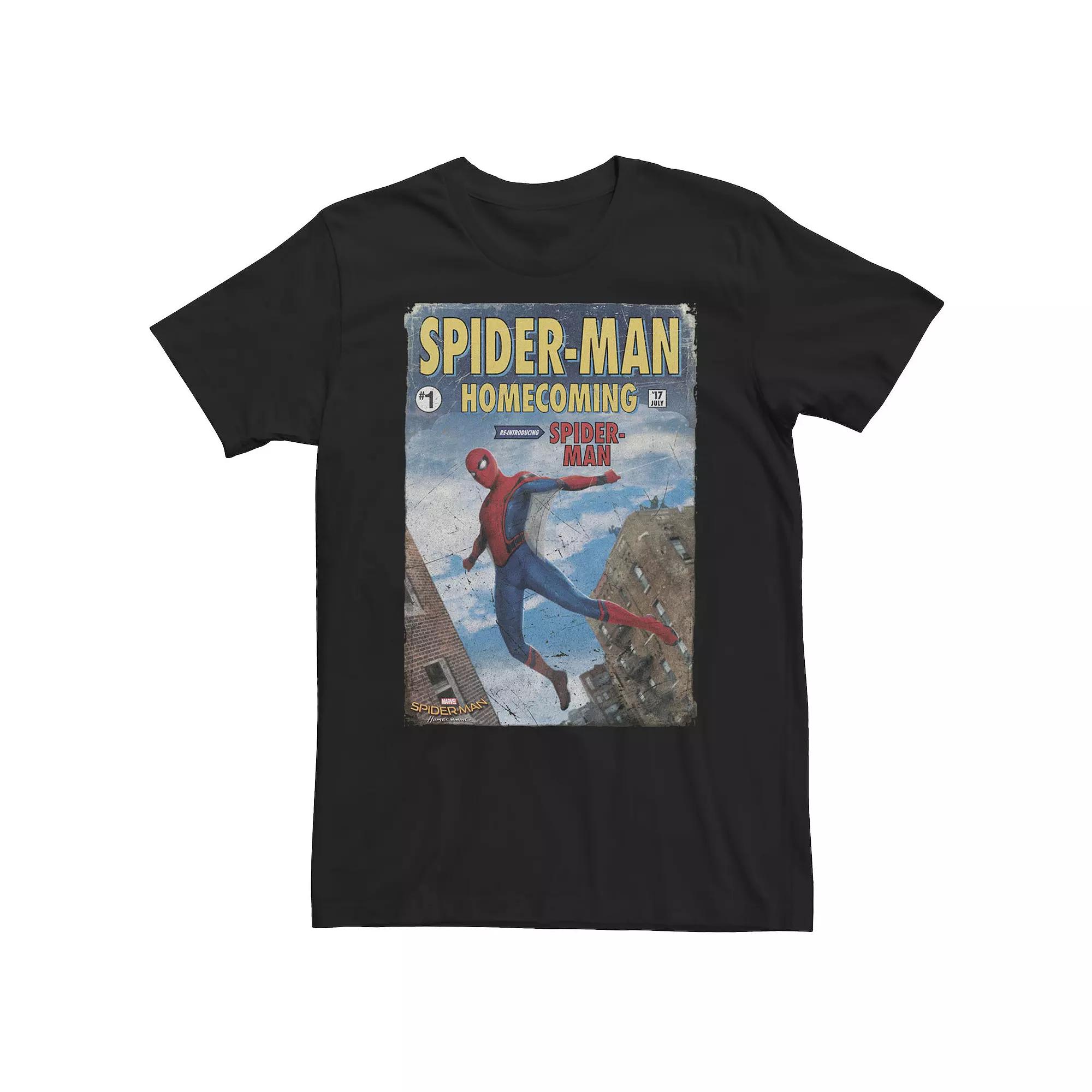 Big & Tall Marvel Spider-Man Far From Home Mysterio Vintage Poster Tee, Men's,  Product Image