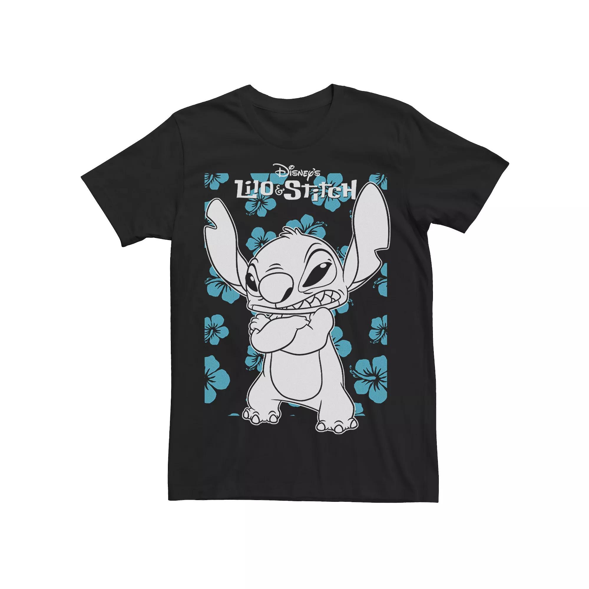 Disney's Lilo & Stitch Men's Tropical Flower Portrait Movie Poster Tee,  Product Image