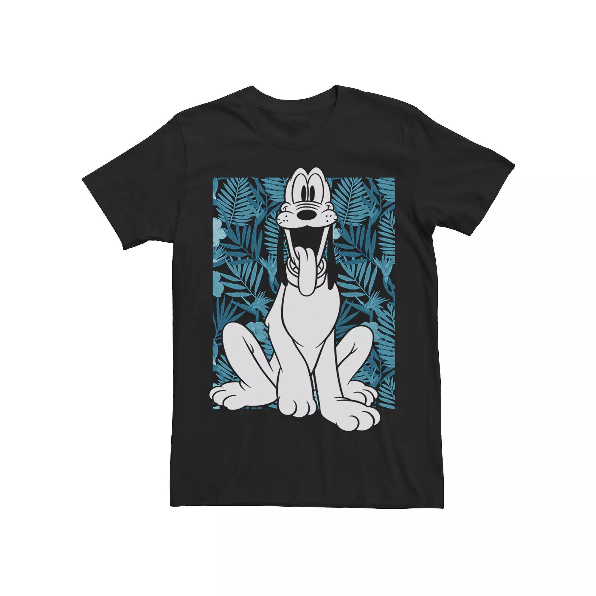 Disney's Mickey And Friends Pluto Tropical Men's Tee, Size: Medium, Black Product Image