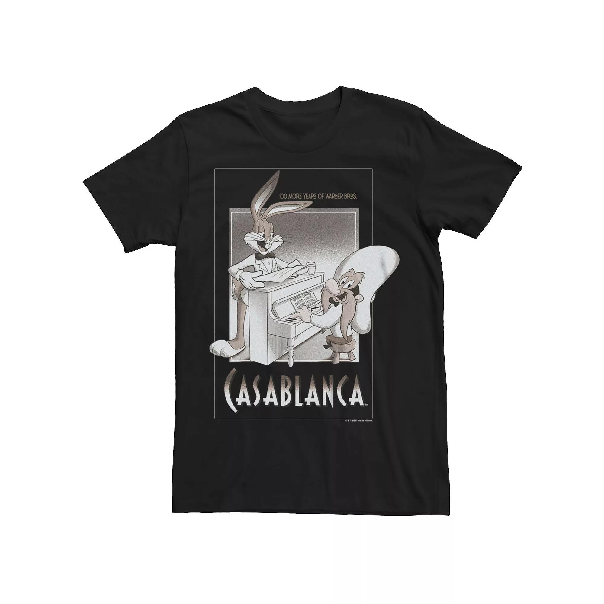 Men's Looney Tunes Bugs And Yosemite Sam Casablanca Piano Graphic Tee,  Product Image